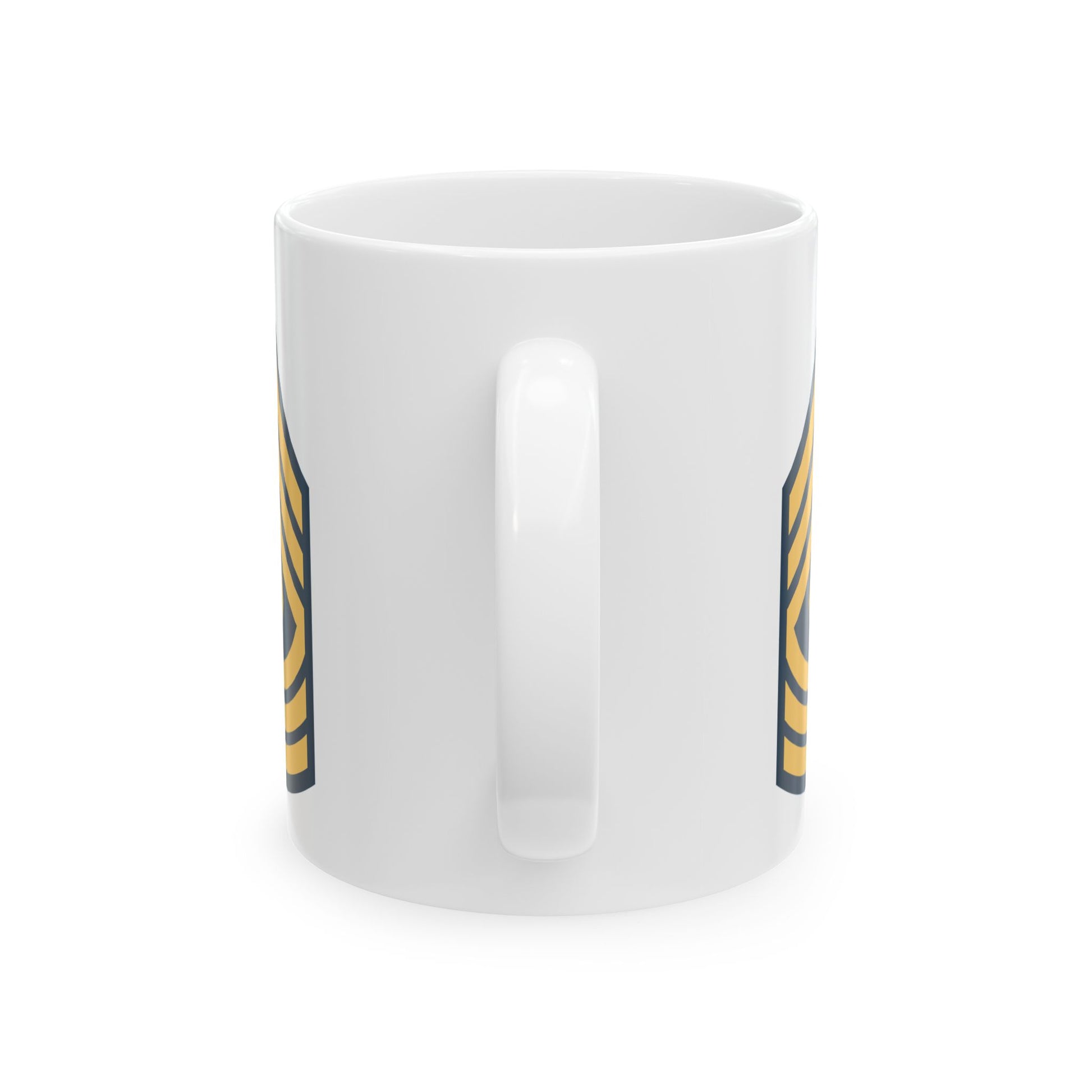 US Army First Sergeant (E-8) Stripes Coffee Mug - Double Sided Print, White Ceramic, 11oz by TheGlassyLass.com