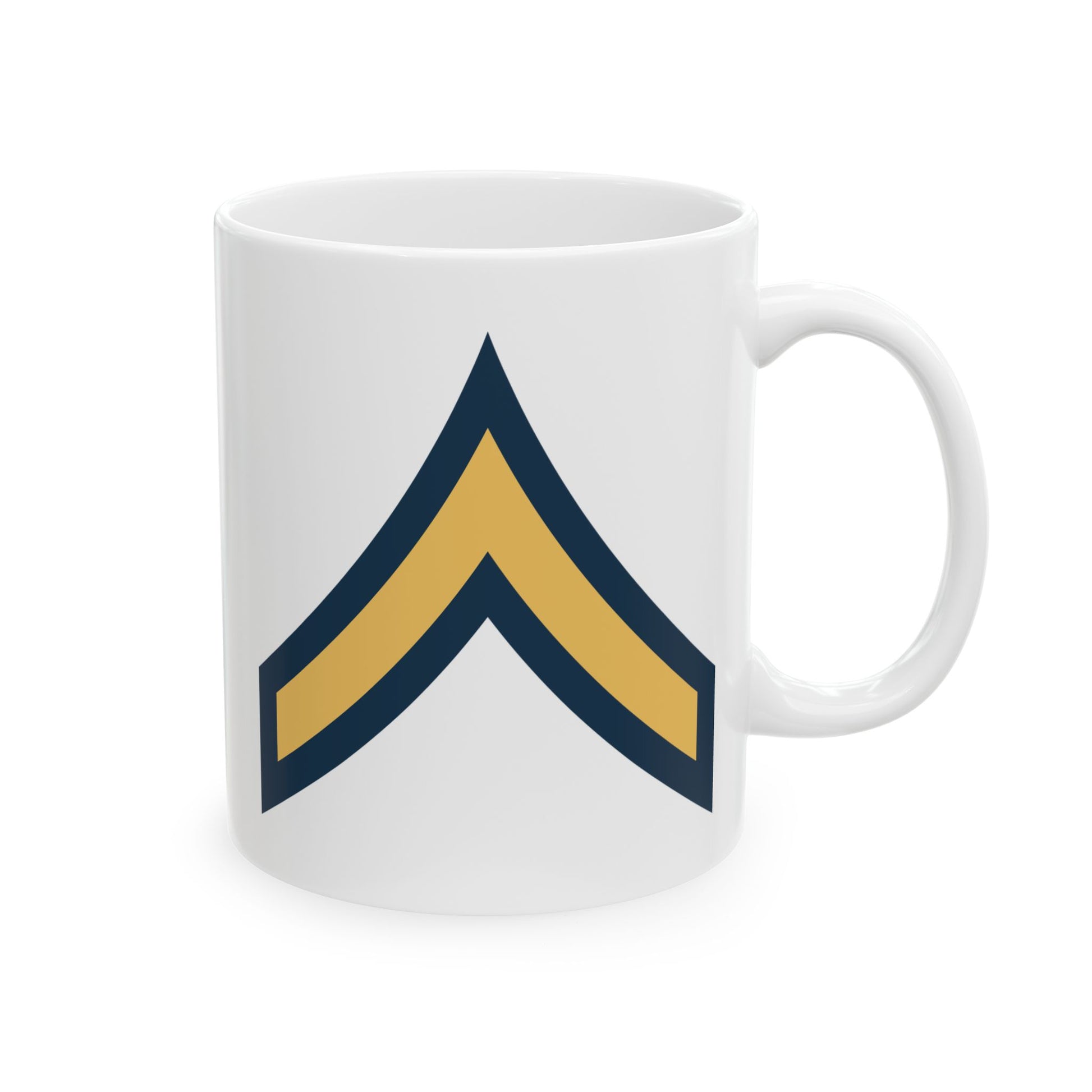 US Army Private (E-2) Stripes Coffee Mug - Double Sided Print, White Ceramic, 11oz by TheGlassyLass.com