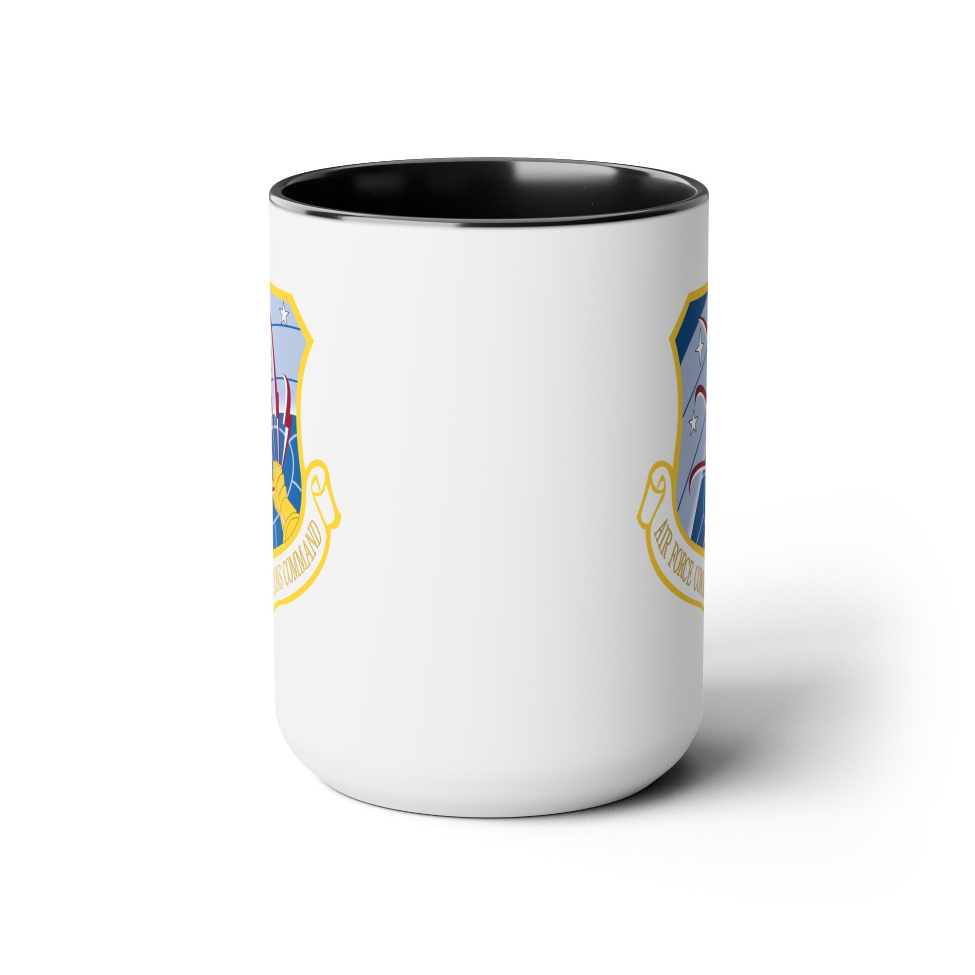 Air Force Communications Command - Double Sided Black Accent White Ceramic Coffee Mug 15oz by TheGlassyLass.com