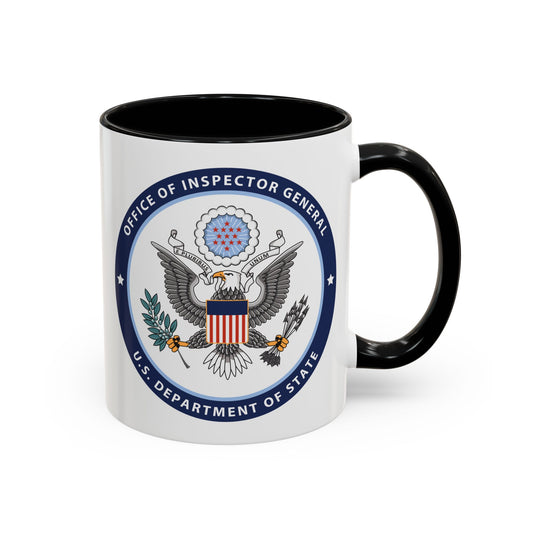 Office of Inspector General Seal Coffee Mug - Double Sided Print, Black Accent White Ceramic, 11oz by TheGlassyLass.com