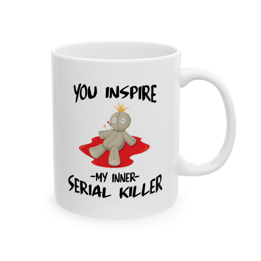 Serial Killer Coffee Mug - Double Sided White Ceramic 11oz by TheGlassyLass.com