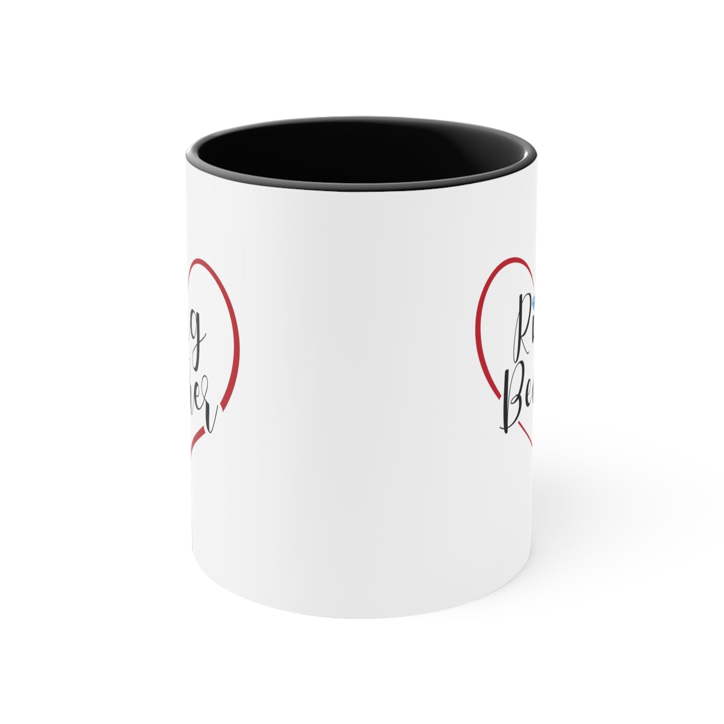 Ring Bearer Cocoa Mug - Double Sided Black Accent Ceramic 11oz by TheGlassyLass.com