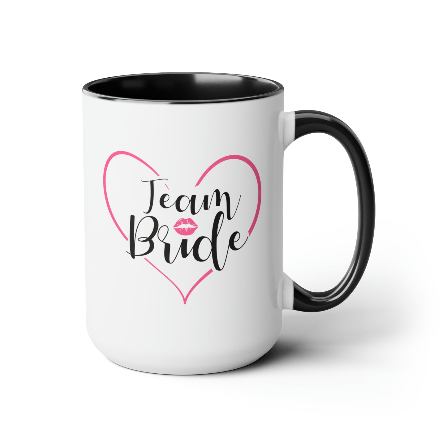 Team Bride Coffee Mug - Double Sided Black Accent Ceramic 15oz by TheGlassyLass.com