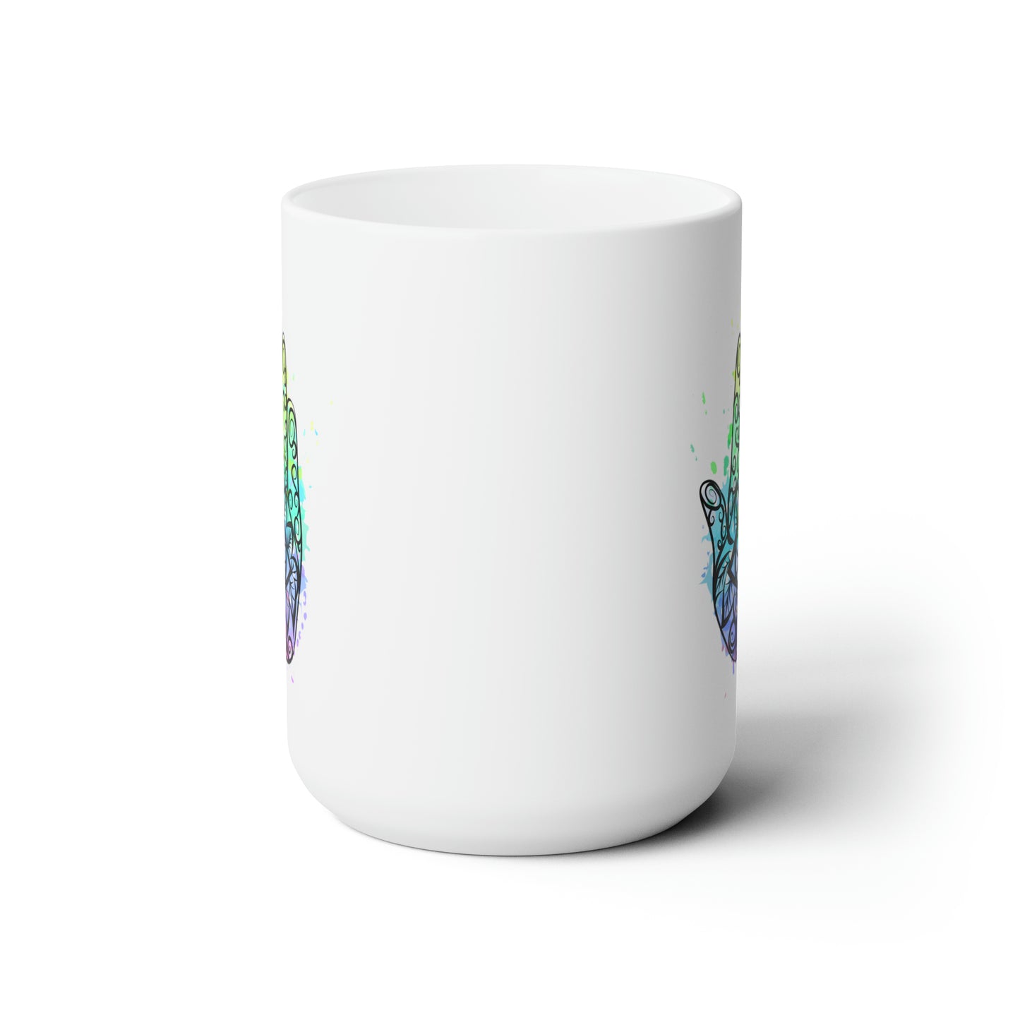 3rd Eye Coffee Mug - Double Sided White Ceramic 15oz by TheGlassyLass.com