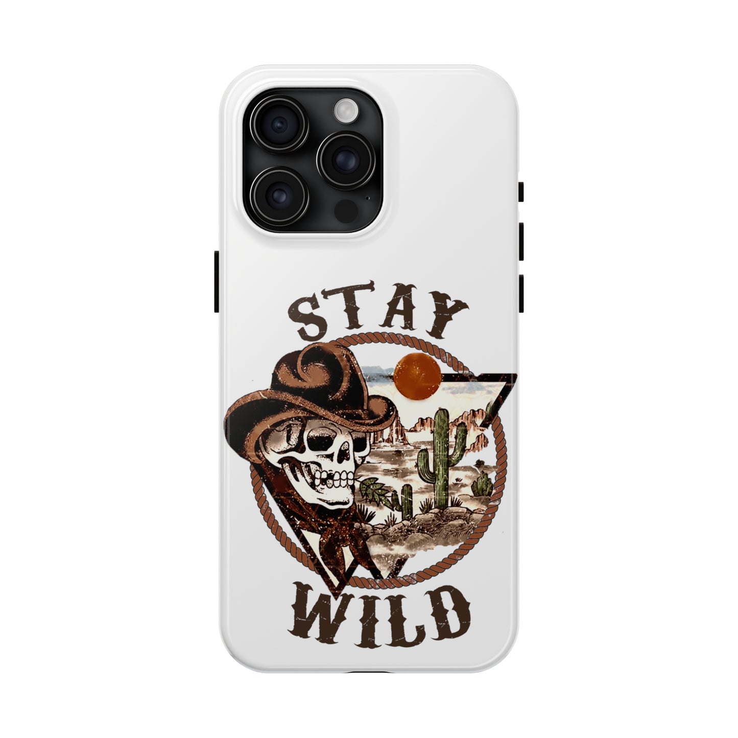 Stay Wild Cowboy Skull: iPhone Tough Case Design - Wireless Charging - Superior Protection - Original Designs by TheGlassyLass.com