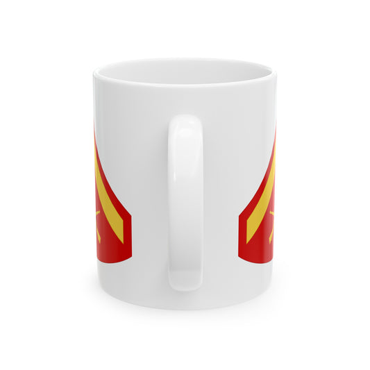 United States Marine Corps Lance Corporal Chevron Coffee Mug - Double Sided White Ceramic 11oz - by TheGlassyLass