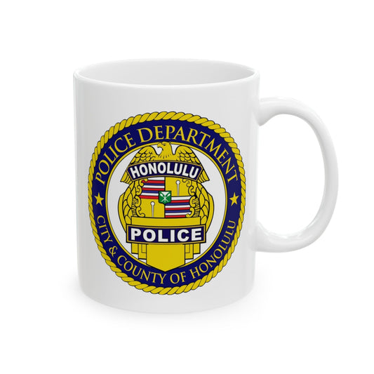 Honolulu Police Department Coffee Mug - Double Sided Print, White Ceramic, 11oz by TheGlassyLass.com