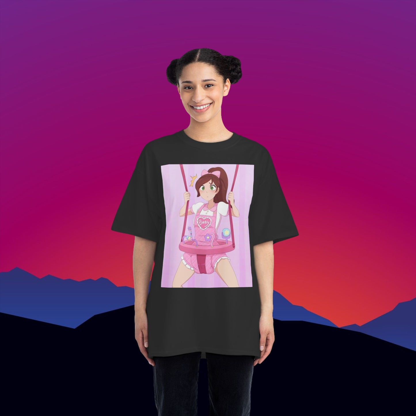 Bouncy Bounce Baby Girl ABDL T-Shirt: (Hanes Beefy-T 100% Preshrunk Cotton Custom Printed by TheGlassyLass.com