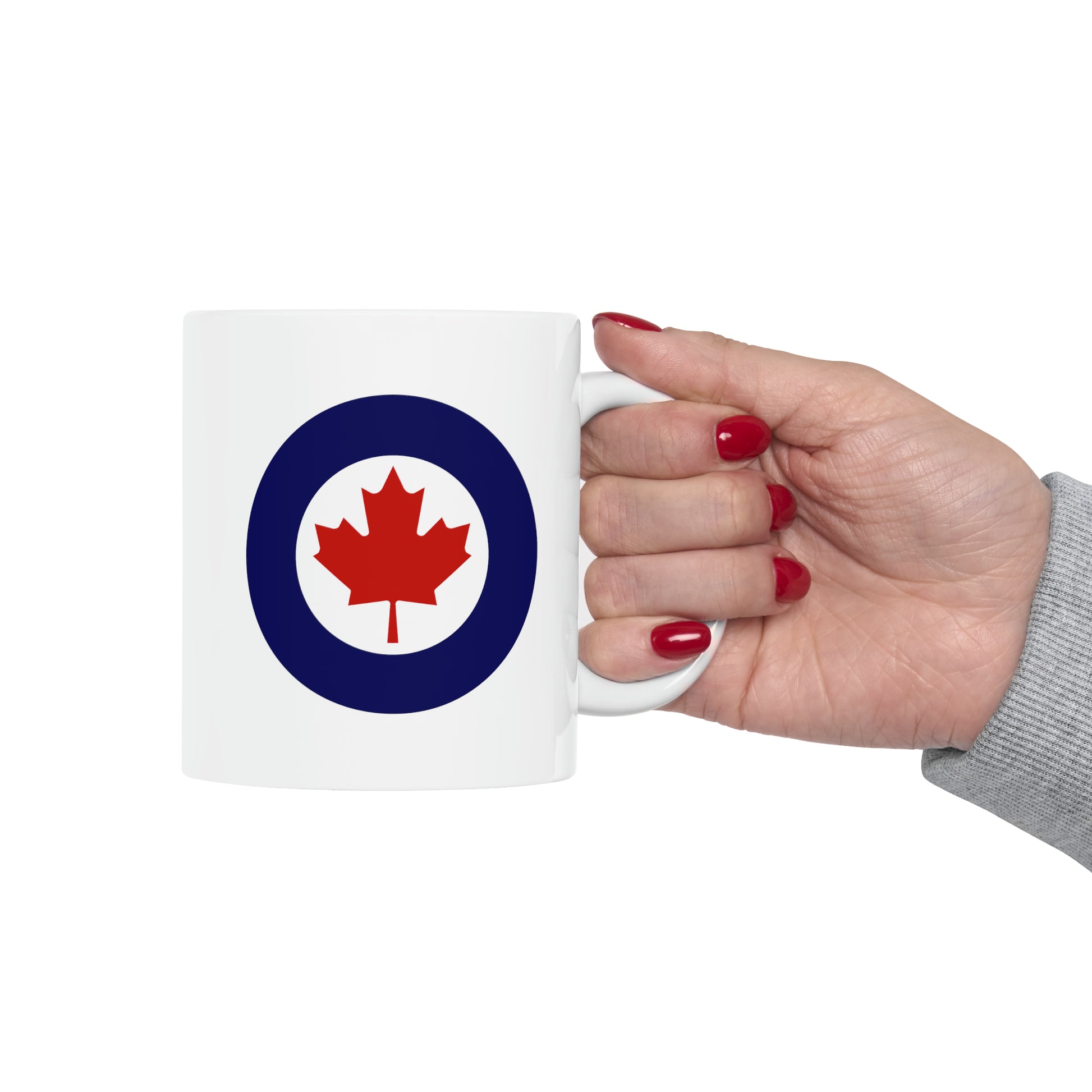 Canadian Air Force Roundel Coffee Mug - Double Sided White Ceramic 11oz - By TheGlassyLass.com