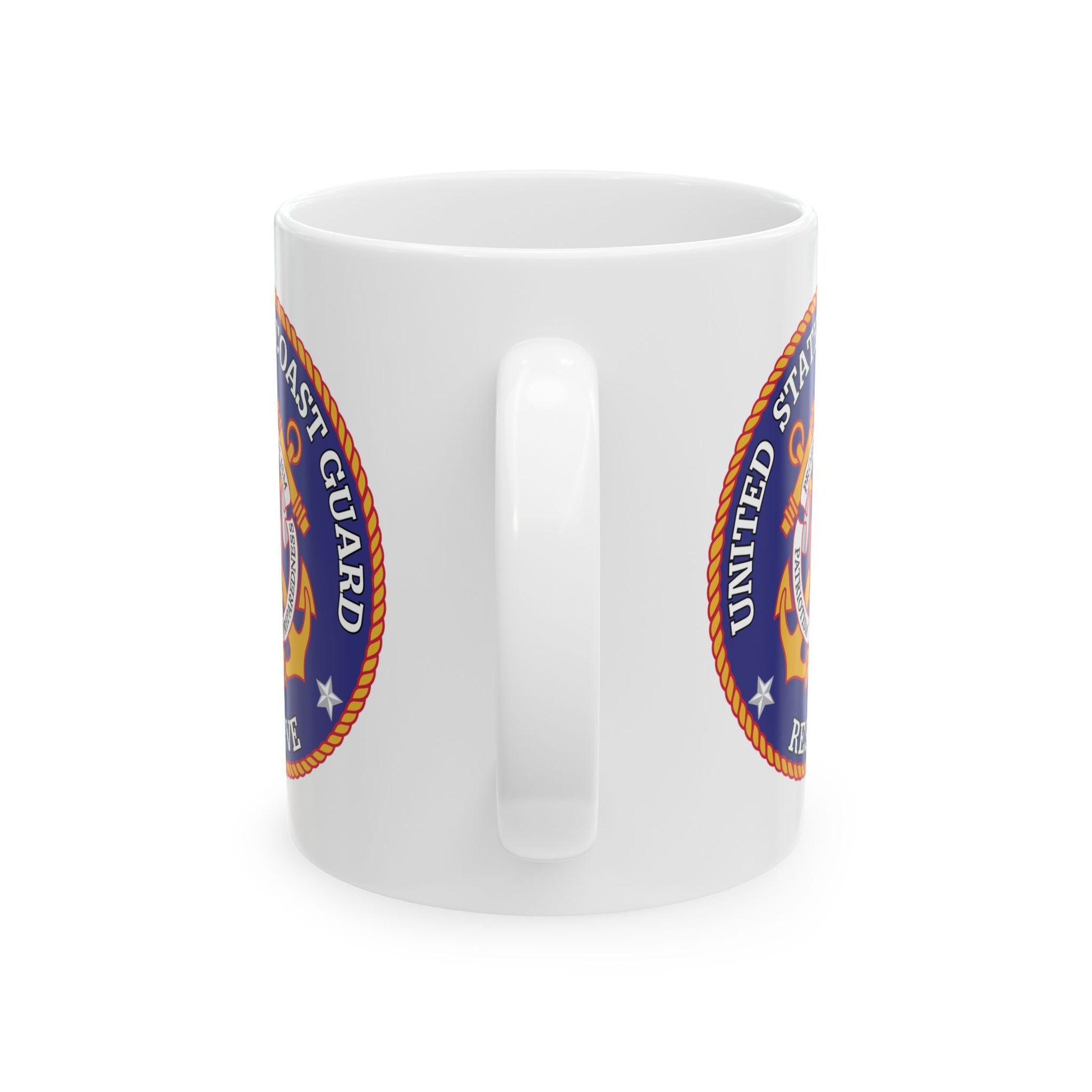 United States Coast Guard Reserve Seal Coffee Mug - Double Sided Print, White Ceramic, 11oz by TheGlassyLass.com