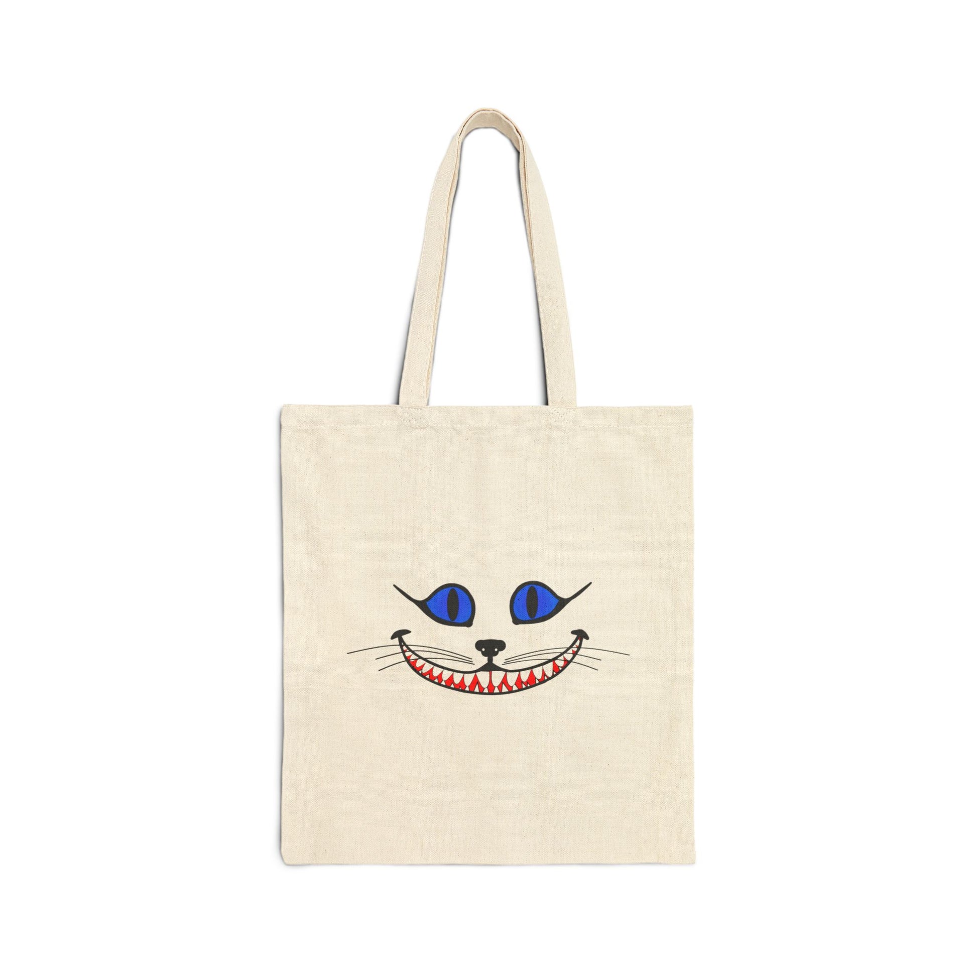 Cheshire Cat Smile Logo Tote Bag - Heavyweight 100% Cotton Canvas by TheGlassyLass.com