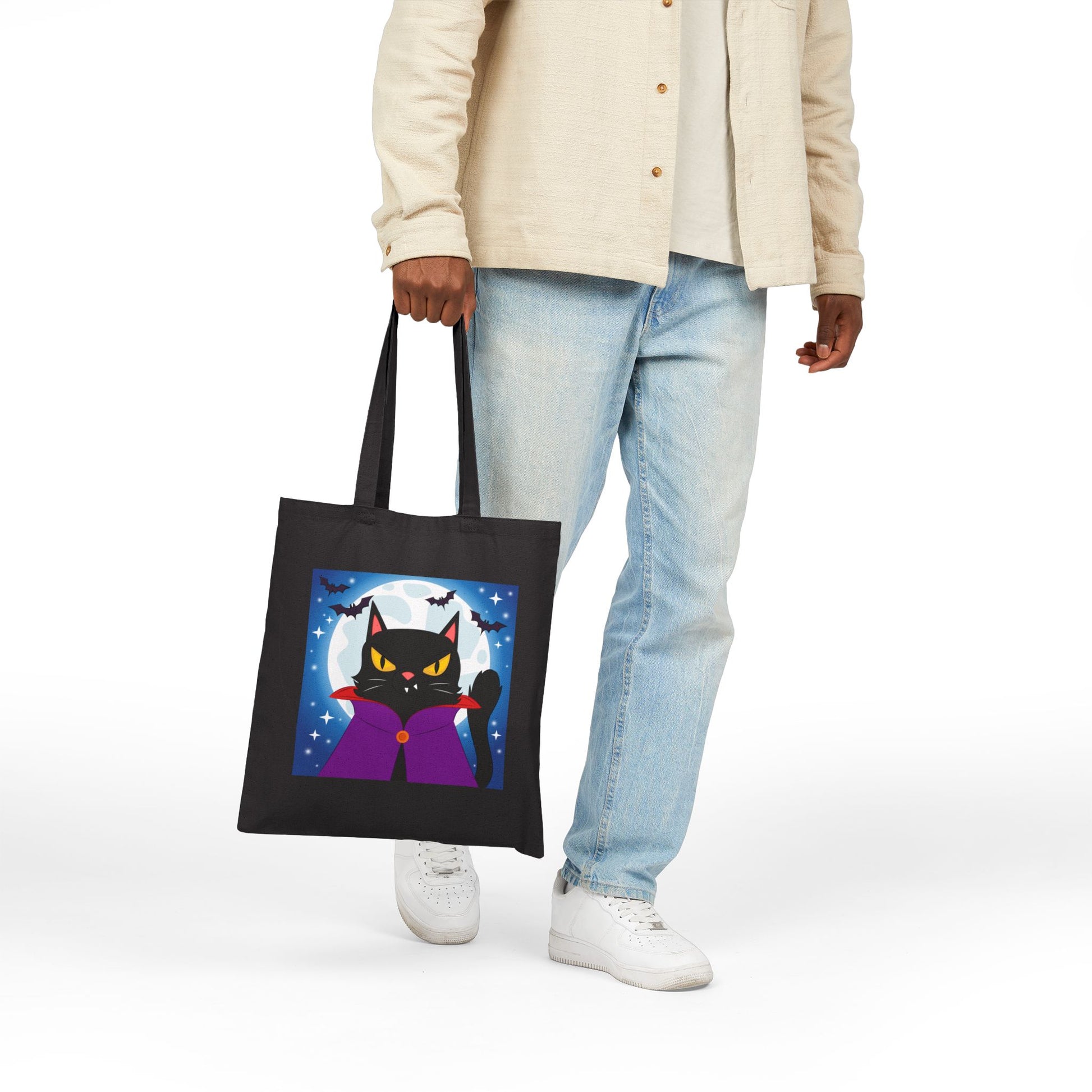 Feline Overlord Haunted Halloween Trick or Treat Tote Bag - Heavyweight 100% Cotton Canvas by TheGlassyLass.com