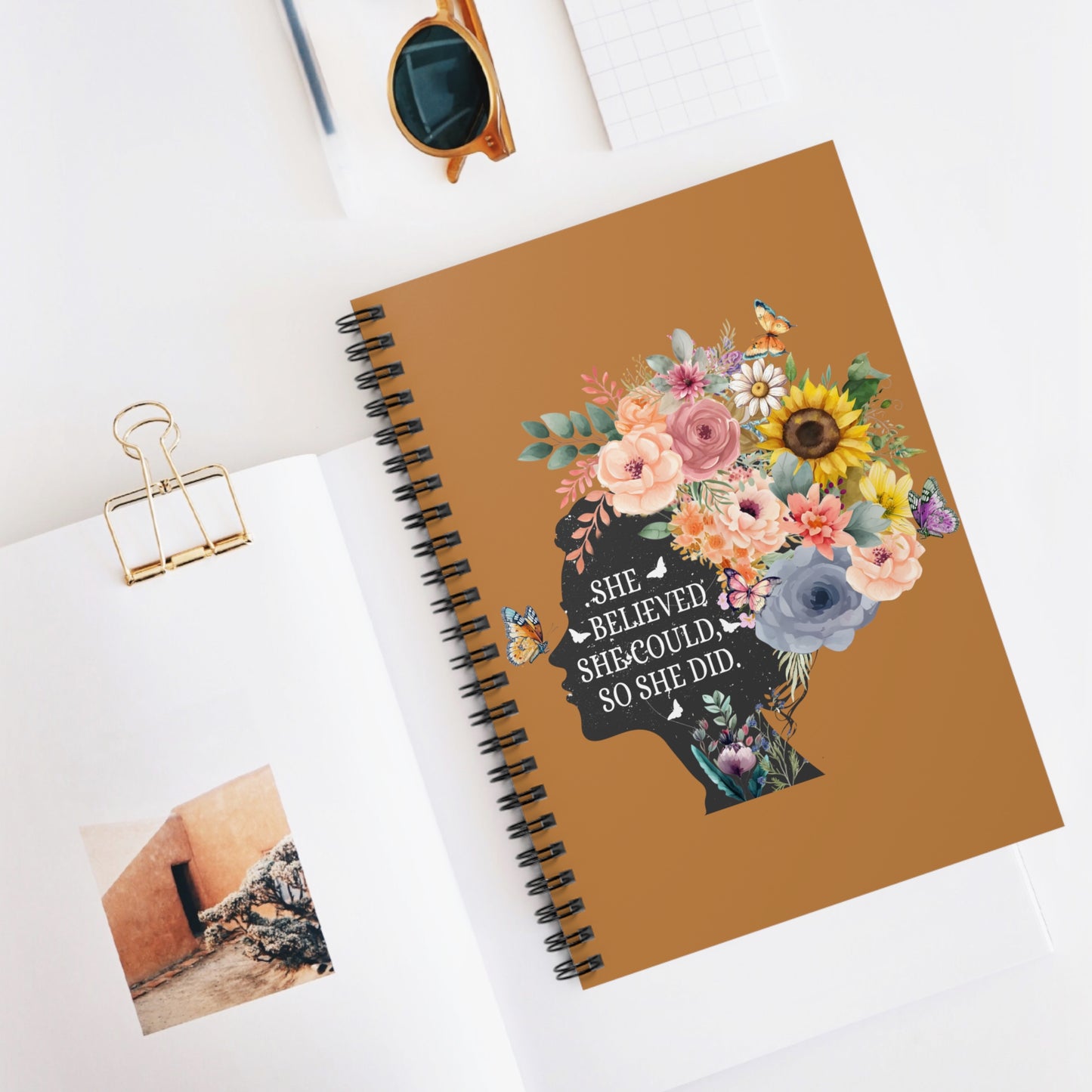 She Believed She Could: Spiral Notebook - Log Books - Journals - Diaries - and More Custom Printed by TheGlassyLass.com