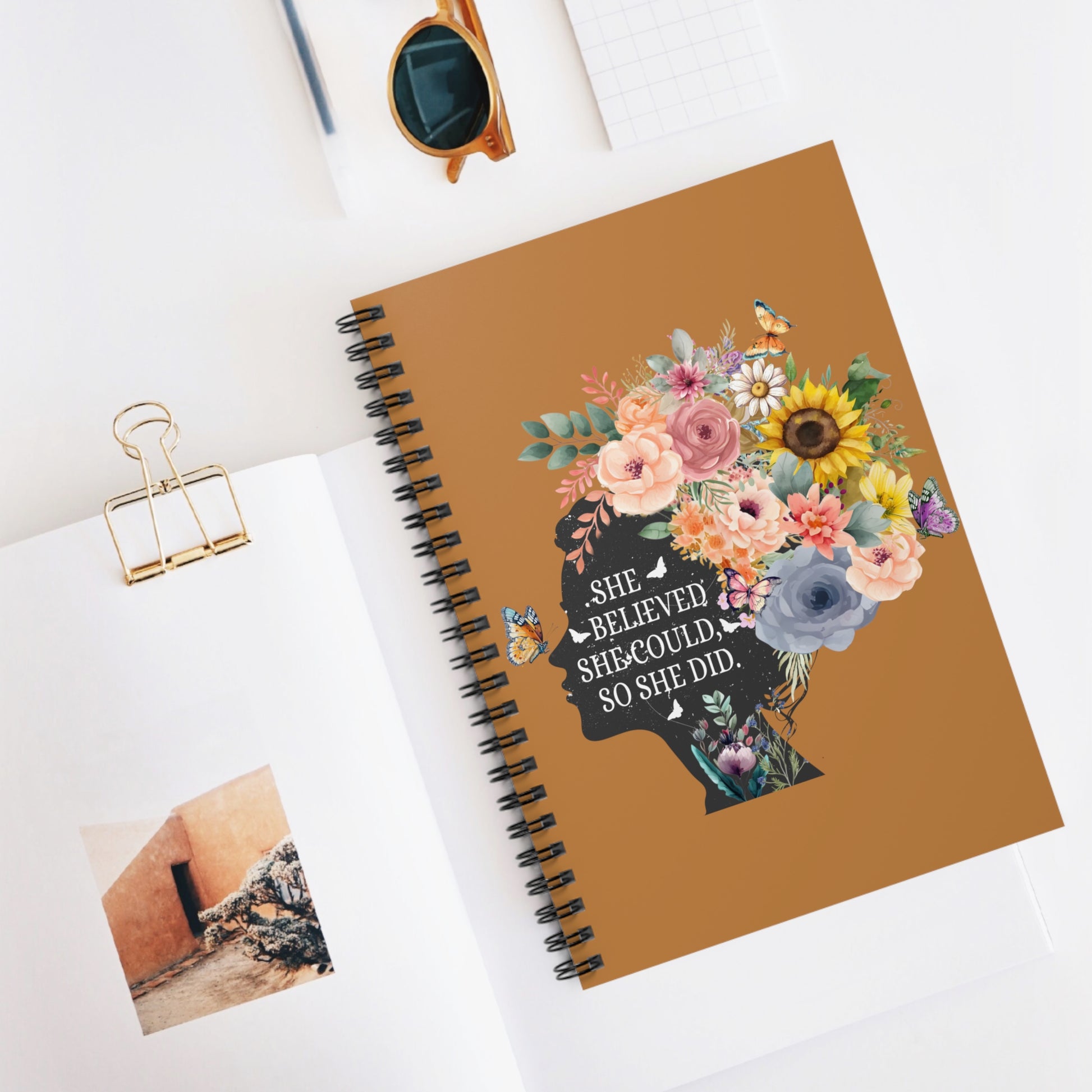 She Believed She Could: Spiral Notebook - Log Books - Journals - Diaries - and More Custom Printed by TheGlassyLass.com