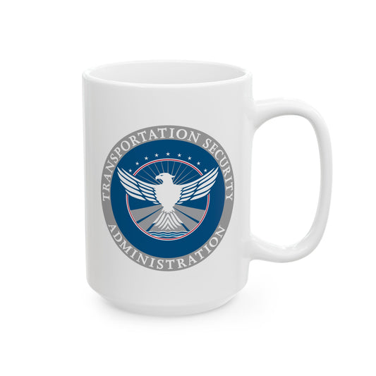 Transportation Security Administration Coffee Mug - Double Sided Print, White Ceramic, 15oz by TheGlassyLass.com