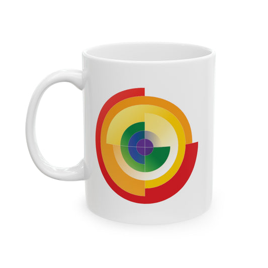 Rainbow Pride Flag Coffee Mug - Double Sided White Ceramic 11oz by TheGlassyLass.com