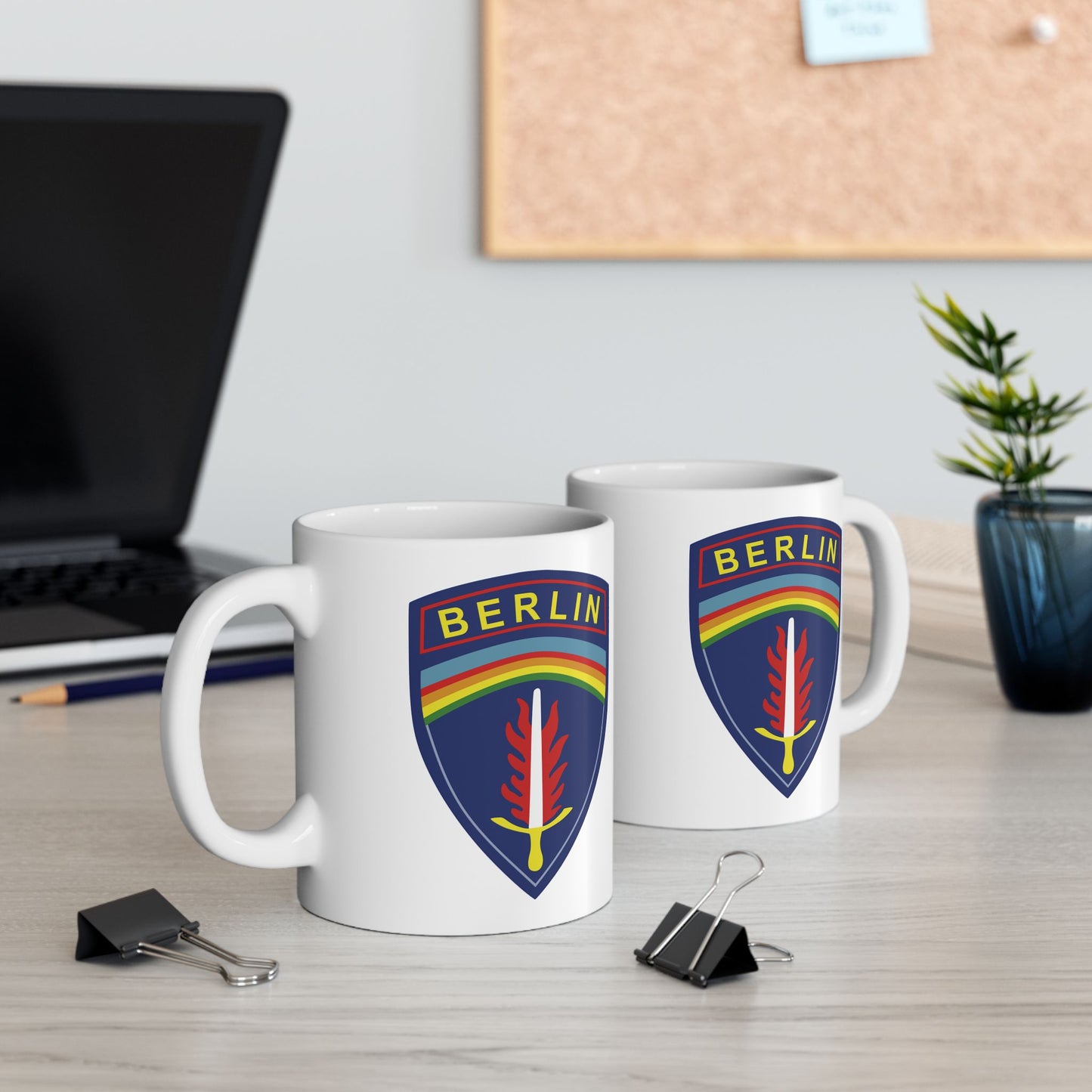 US Army Berlin Brigade Insignia - Double Sided White Ceramic Coffee Mug 11oz by TheGlassyLass.com