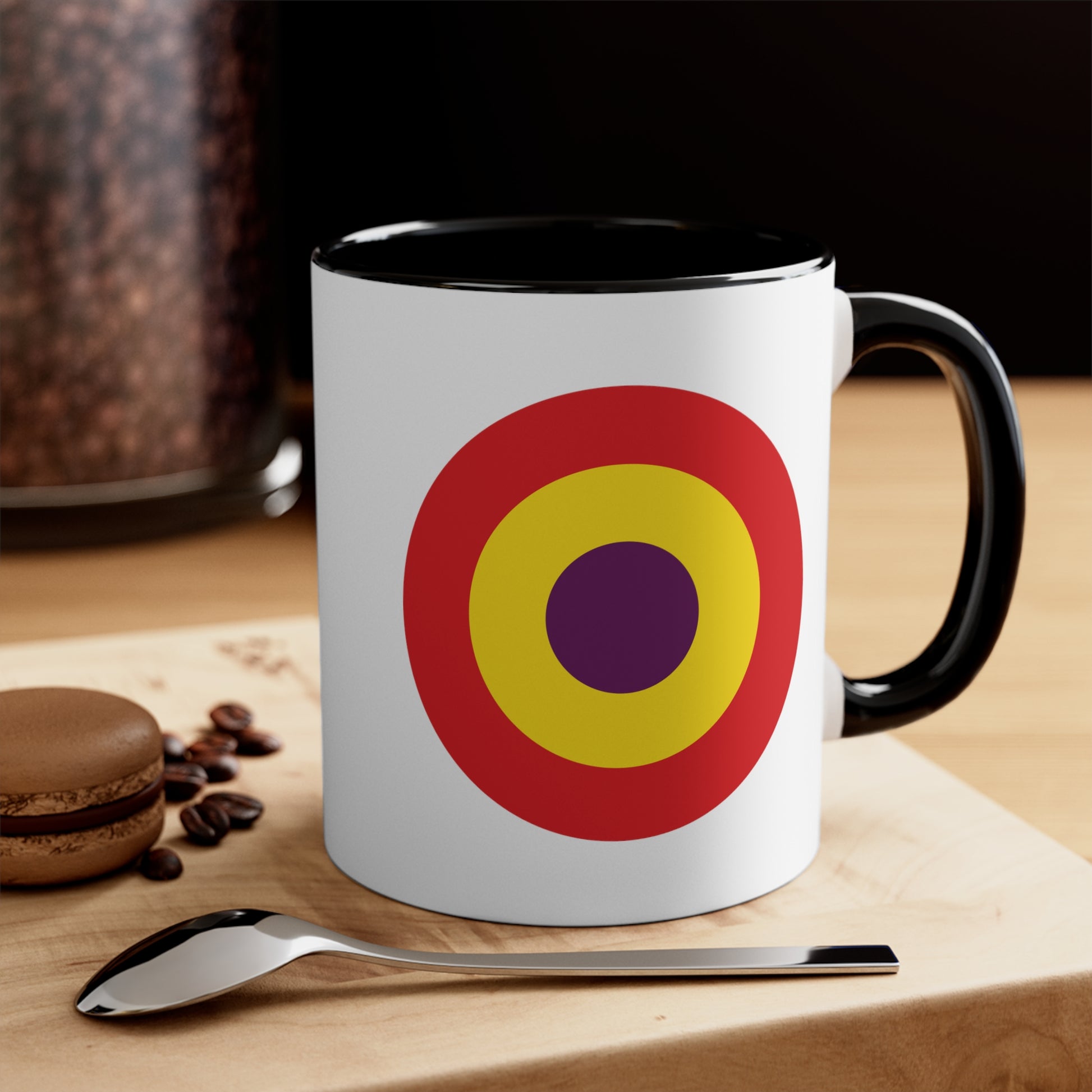 Spanish Air Force Roundel Coffee Mug - Double Sided Black Accent Ceramic 11oz - by TheGlassyLass.com