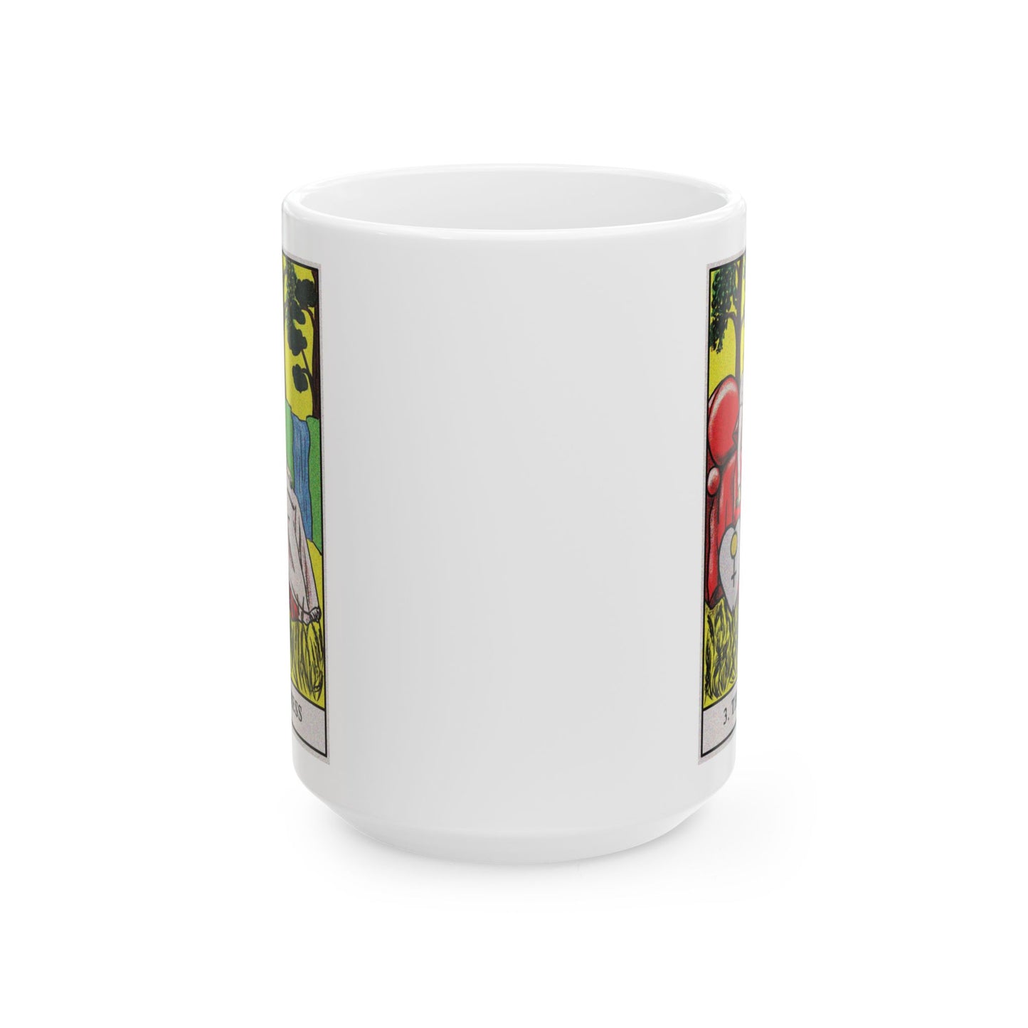 The Empress Tarot Card Coffee Mug - Double Sided White Ceramic 15oz by TheGlassyLass