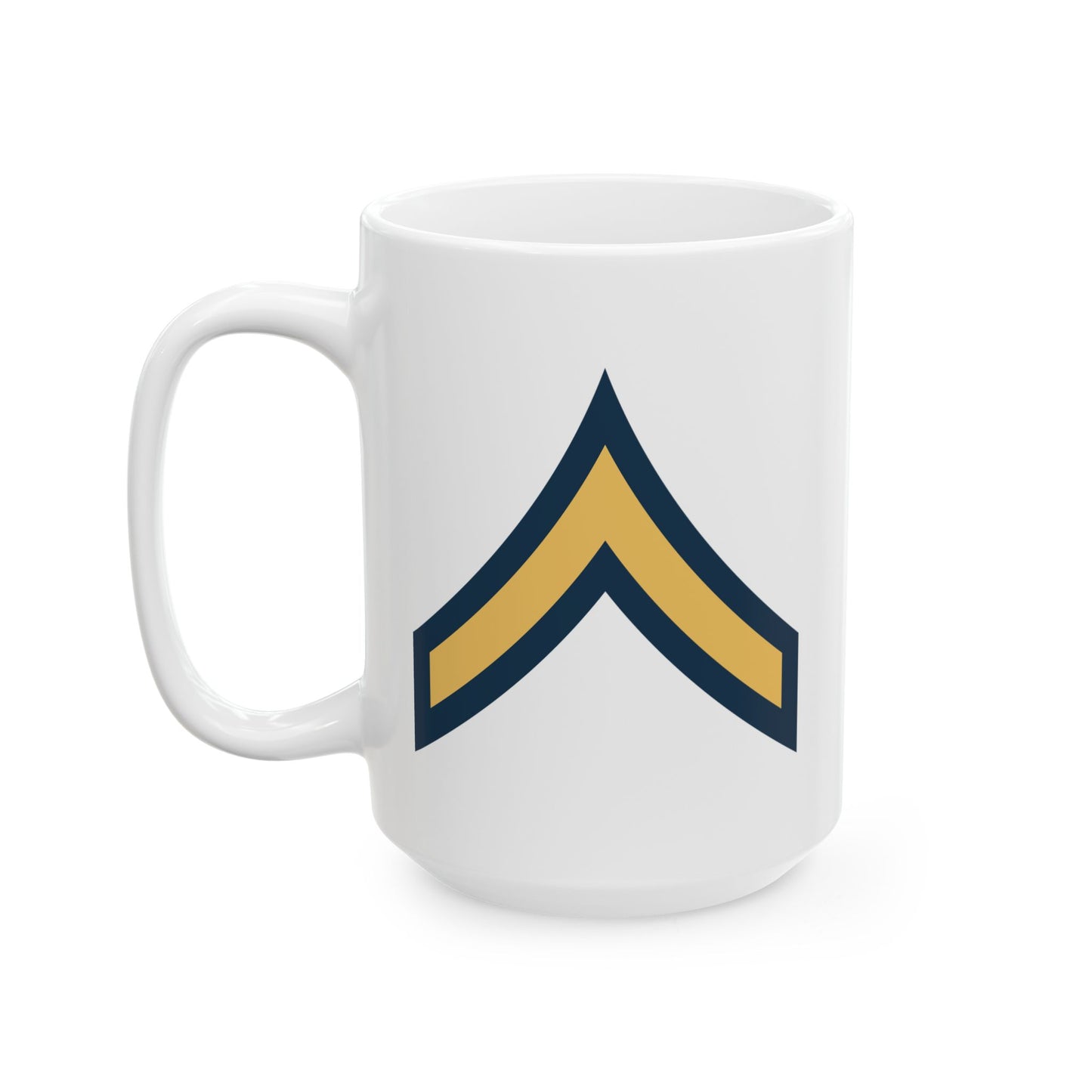 US Army Private (E-2) Stripes Coffee Mug - Double Sided Print, White Ceramic, 15oz by TheGlassyLass.com