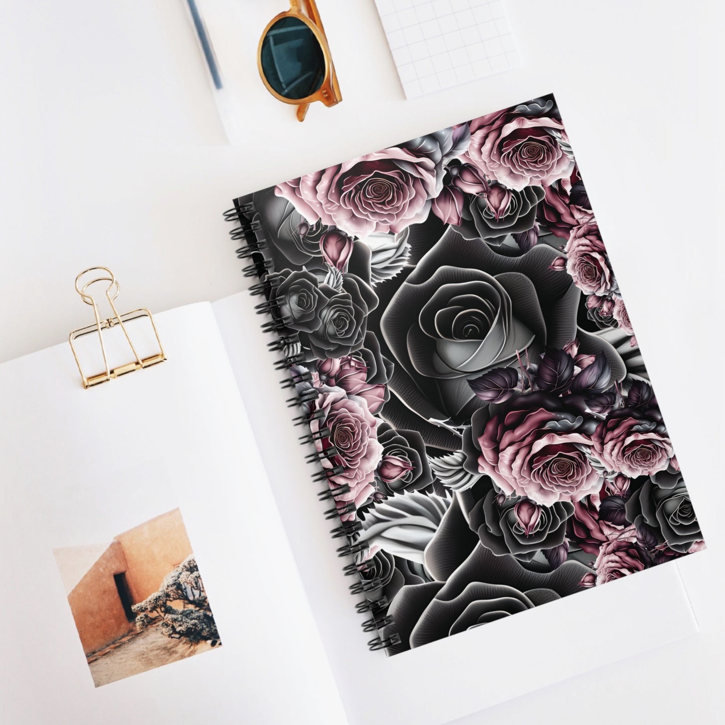 Black Rose: Spiral Notebook - Log Books - Journals - Diaries - and More Custom Printed by TheGlassyLass