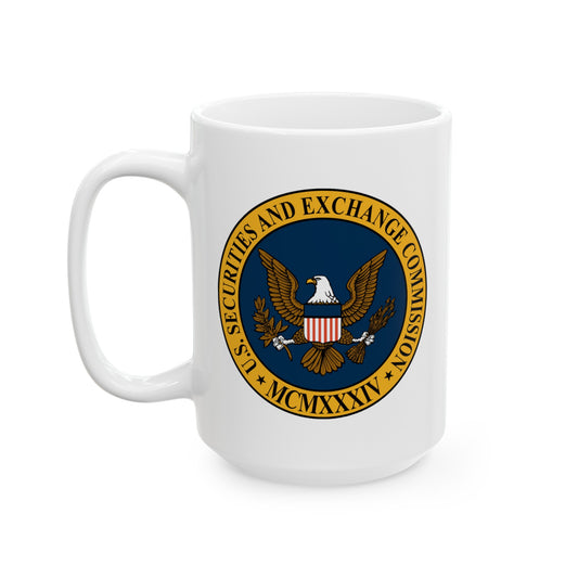 SEC Logo Coffee Mug - Double Sided White Ceramic 15oz by TheGlassyLass.com