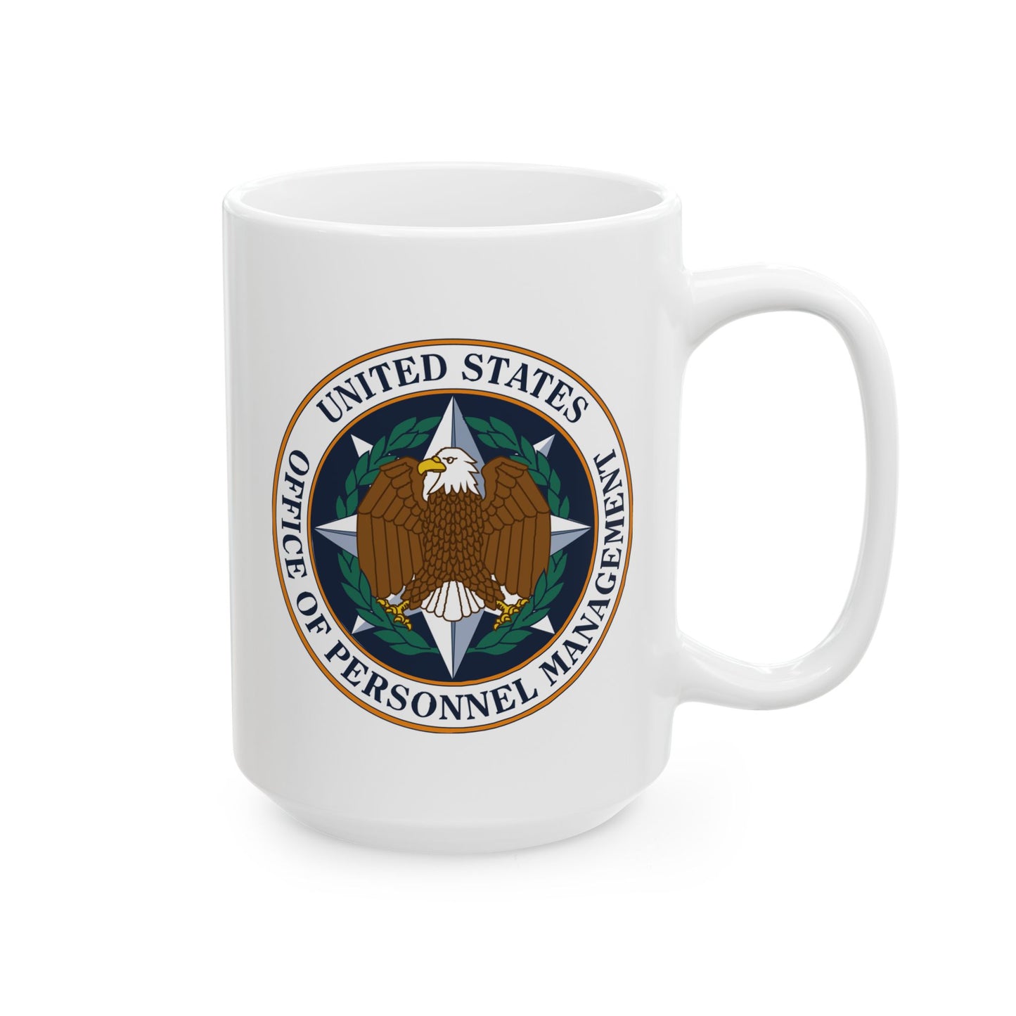 US Office of Personnel Management Coffee Mug - Double Sided Print, White Ceramic, 15oz by TheGlassyLass.com