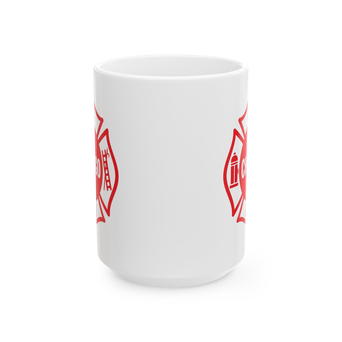 Chicago Fire Department Coffee Mug - Double Sided Print White Ceramic 15oz by TheGlassyLass.com