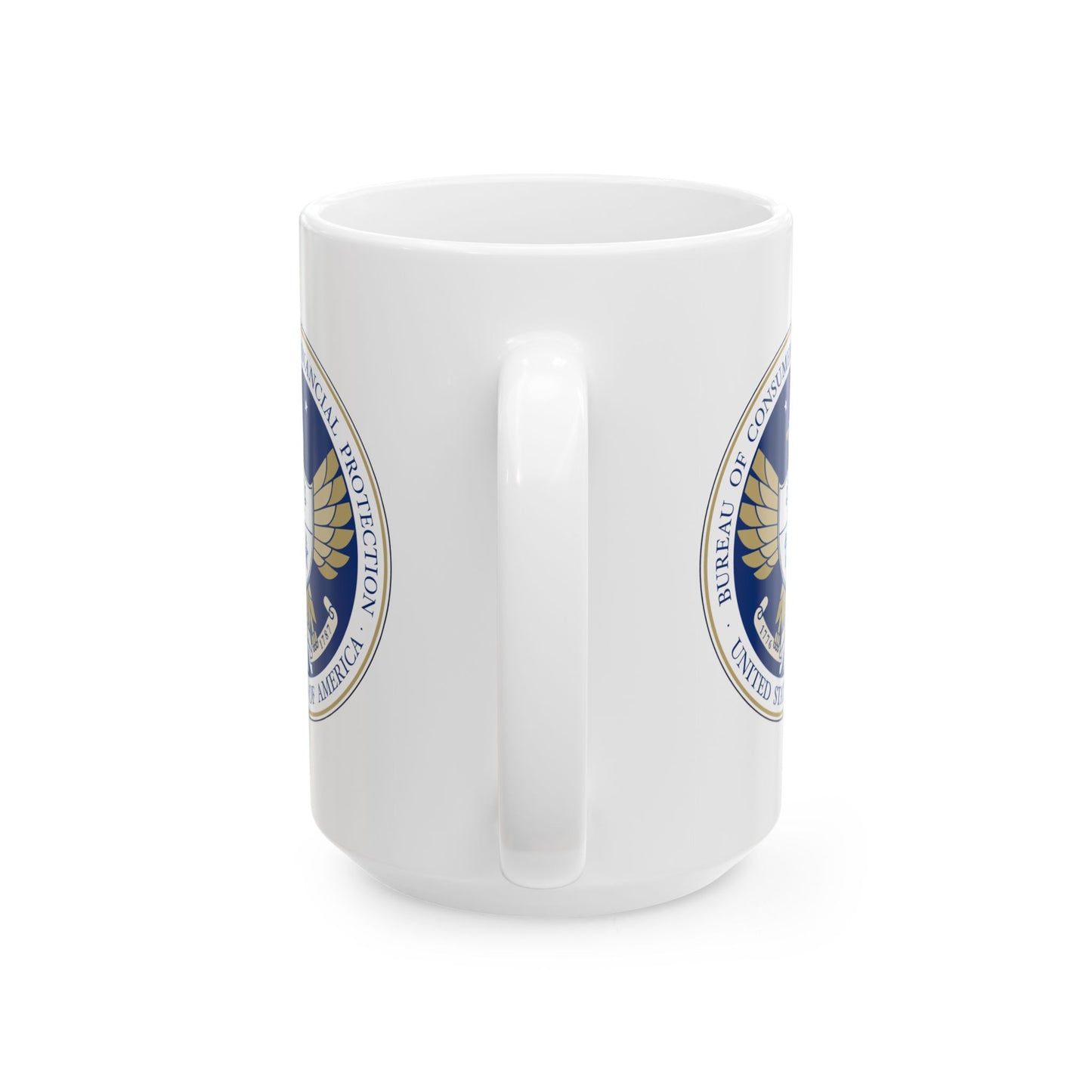 Consumer Financial Protection Bureau Seal Coffee Mug - Double Sided Print, White Ceramic, 15oz by TheGlassyLass.com