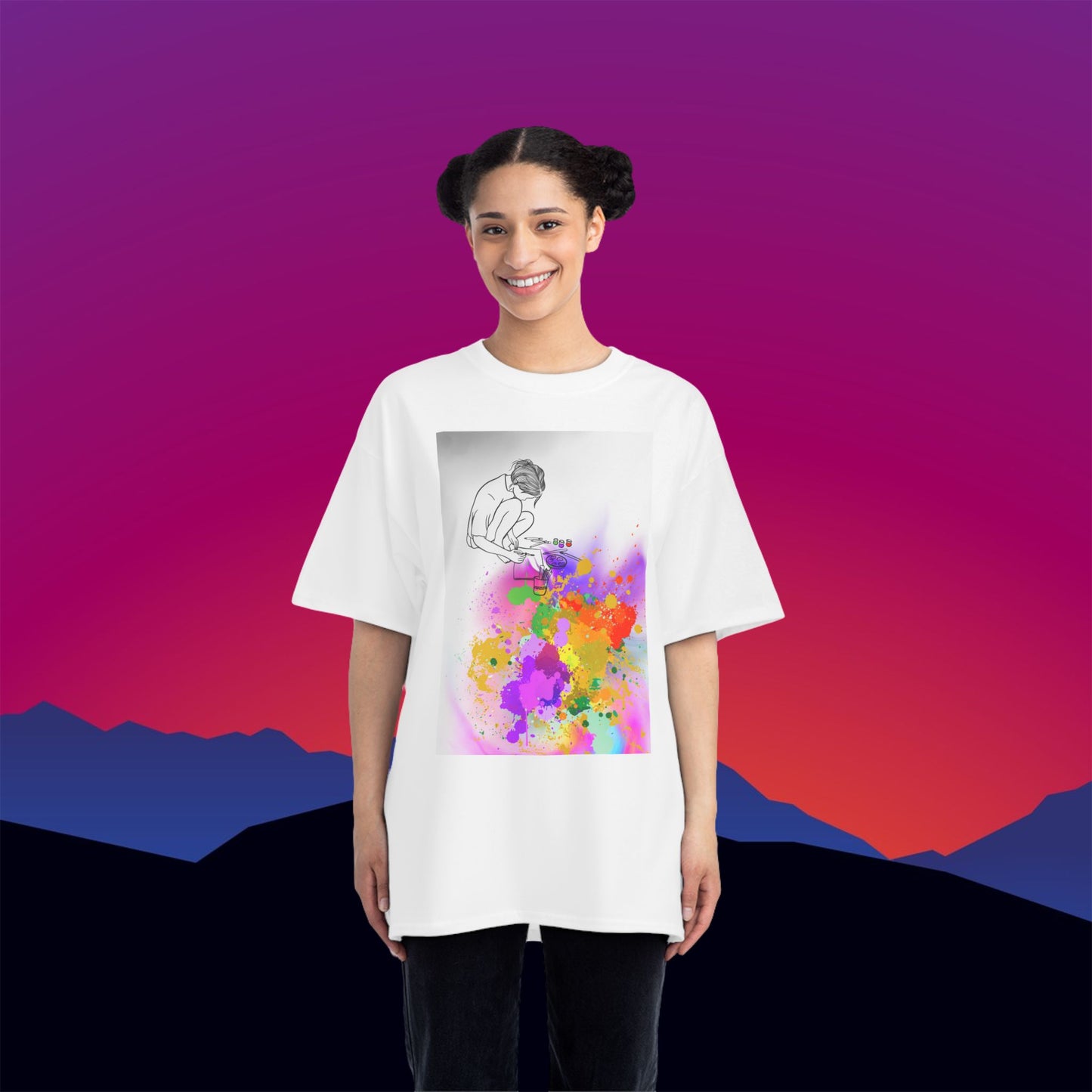 Technicolor Dreams T-Shirt: (Hanes Beefy-T 100% Preshrunk Cotton Custom Printed by TheGlassyLass.com