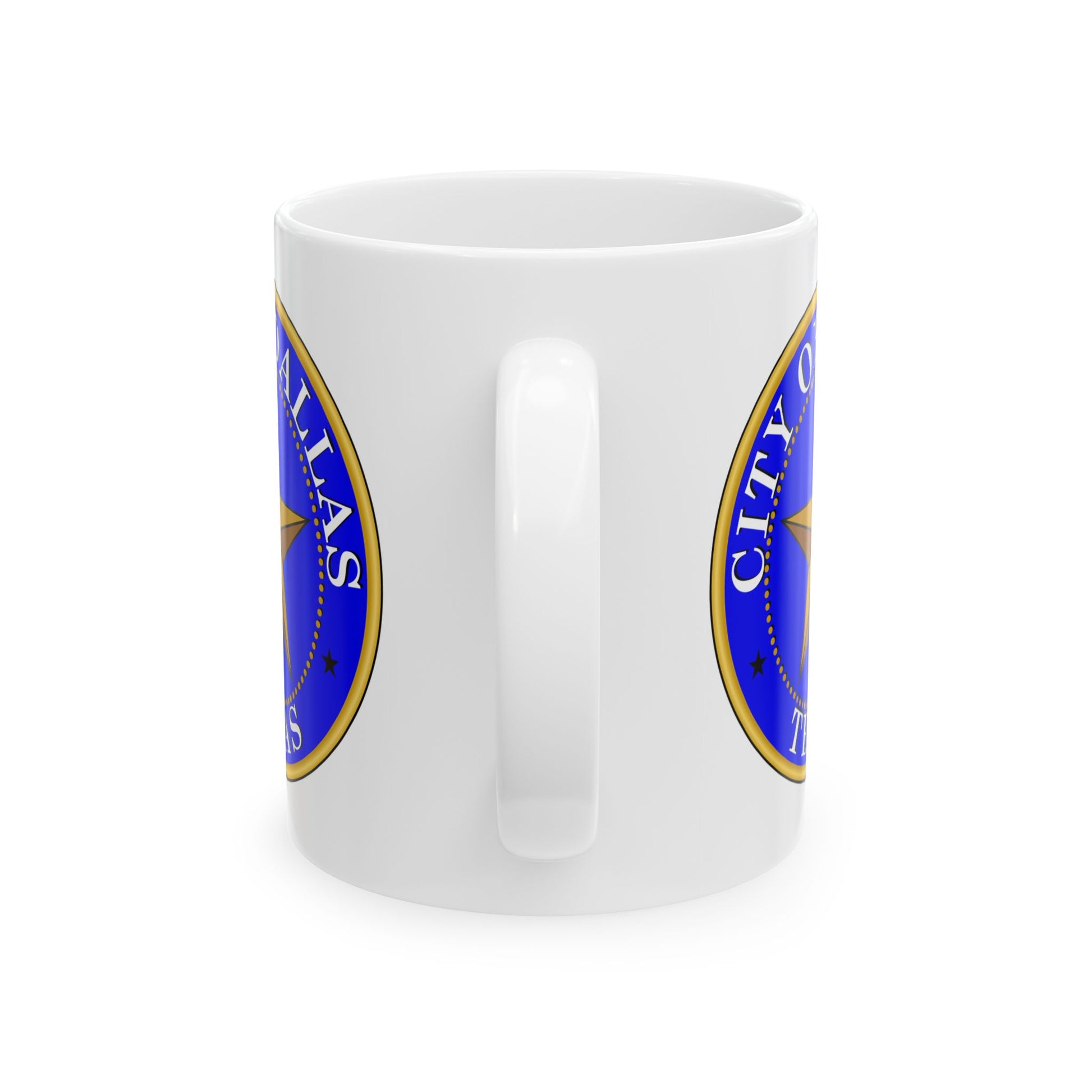 City of Dallas Coffee Mug - Double Sided Print, White Ceramic, 11oz by TheGlassyLass.com