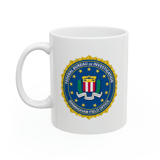 The FBI Birmingham Field Office Coffee Mug - Double Sided 11oz White Ceramic by TheGlassyLass.com
