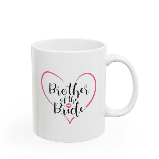 Brother of the Bride Coffee Mug - Double Sided 11oz White Ceramic by TheGlassyLass.com