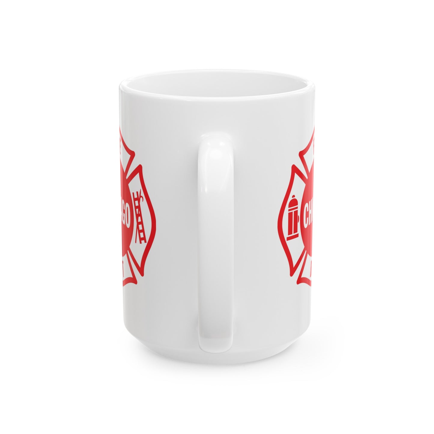 Chicago Fire Department Coffee Mug - Double Sided Print White Ceramic 15oz by TheGlassyLass.com