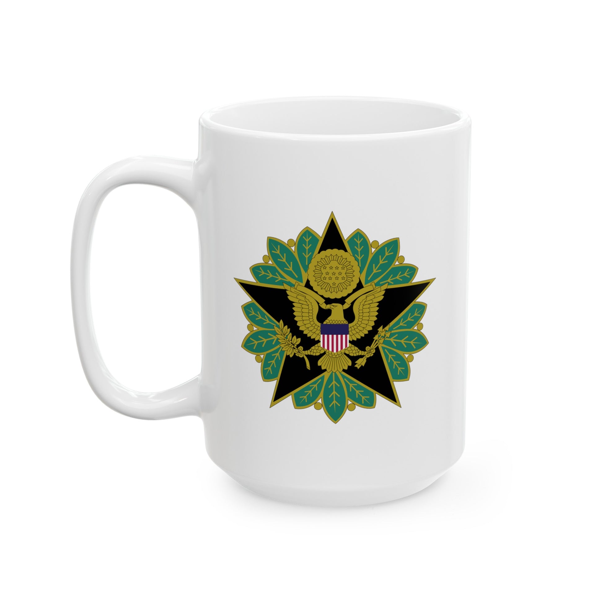 US Army General Staff - Double Sided White Ceramic Coffee Mug 15oz by TheGlassyLass.com