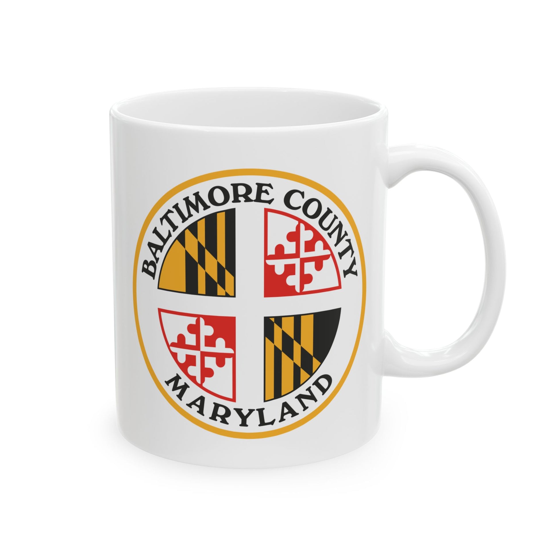 Baltimore County Coffee Mug - Double Sided Print, White Ceramic, 11oz by TheGlassyLass.com