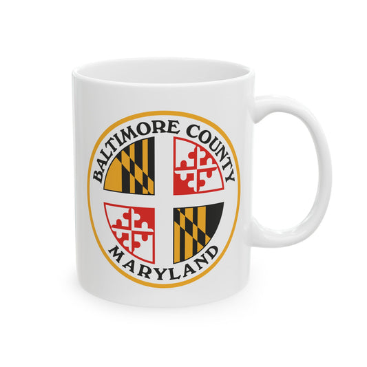 Baltimore County Coffee Mug - Double Sided Print, White Ceramic, 11oz by TheGlassyLass.com