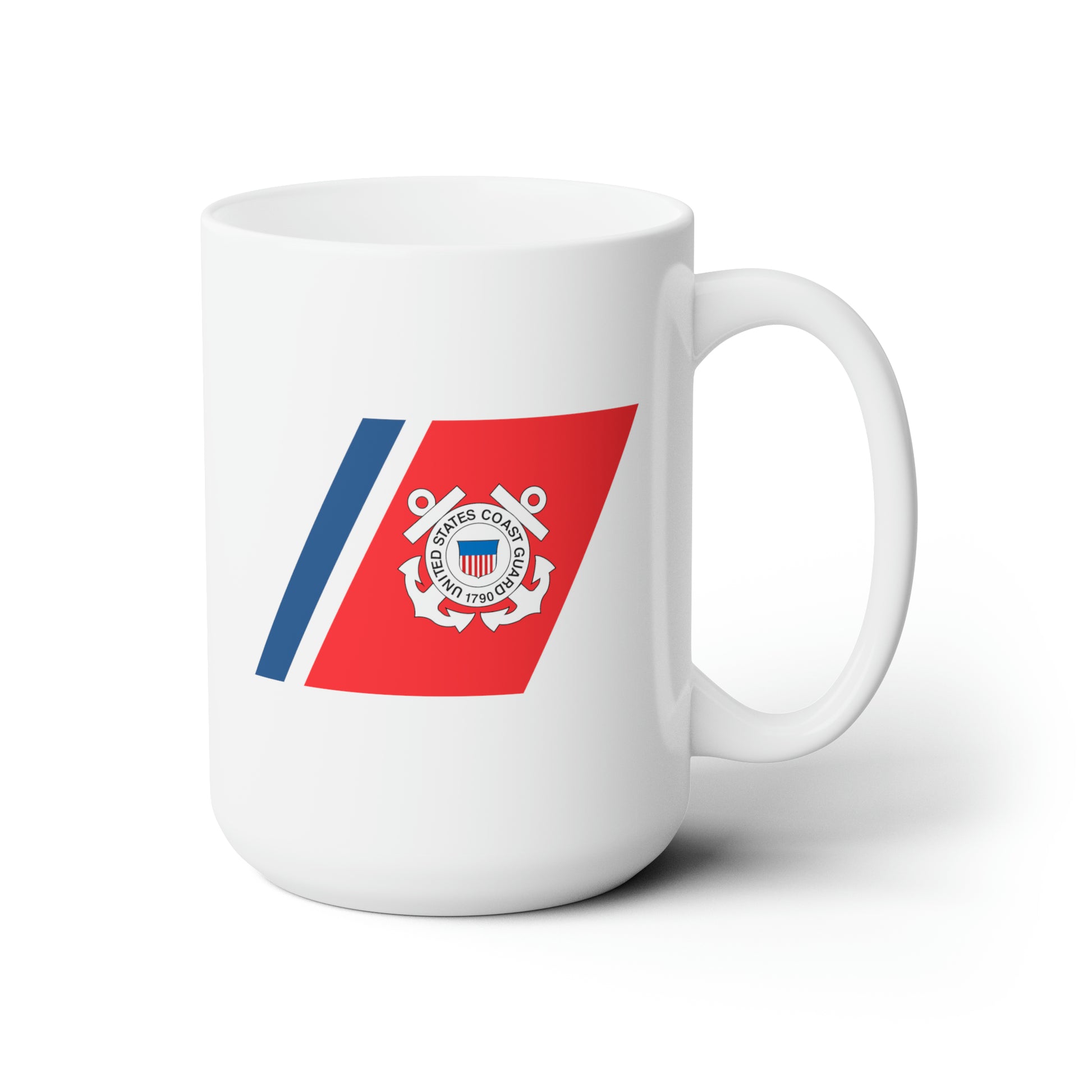 Coast Guard Hull Crest Coffee Mug - Double Sided White Ceramic 15oz by TheGlassyLass.com