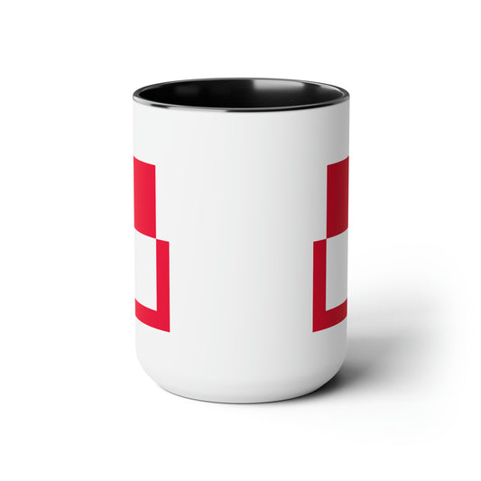 Polish Air Force Roundel Coffee Mug - Double Sided Black Accent Ceramic 15oz - by TheGlassyLass.com