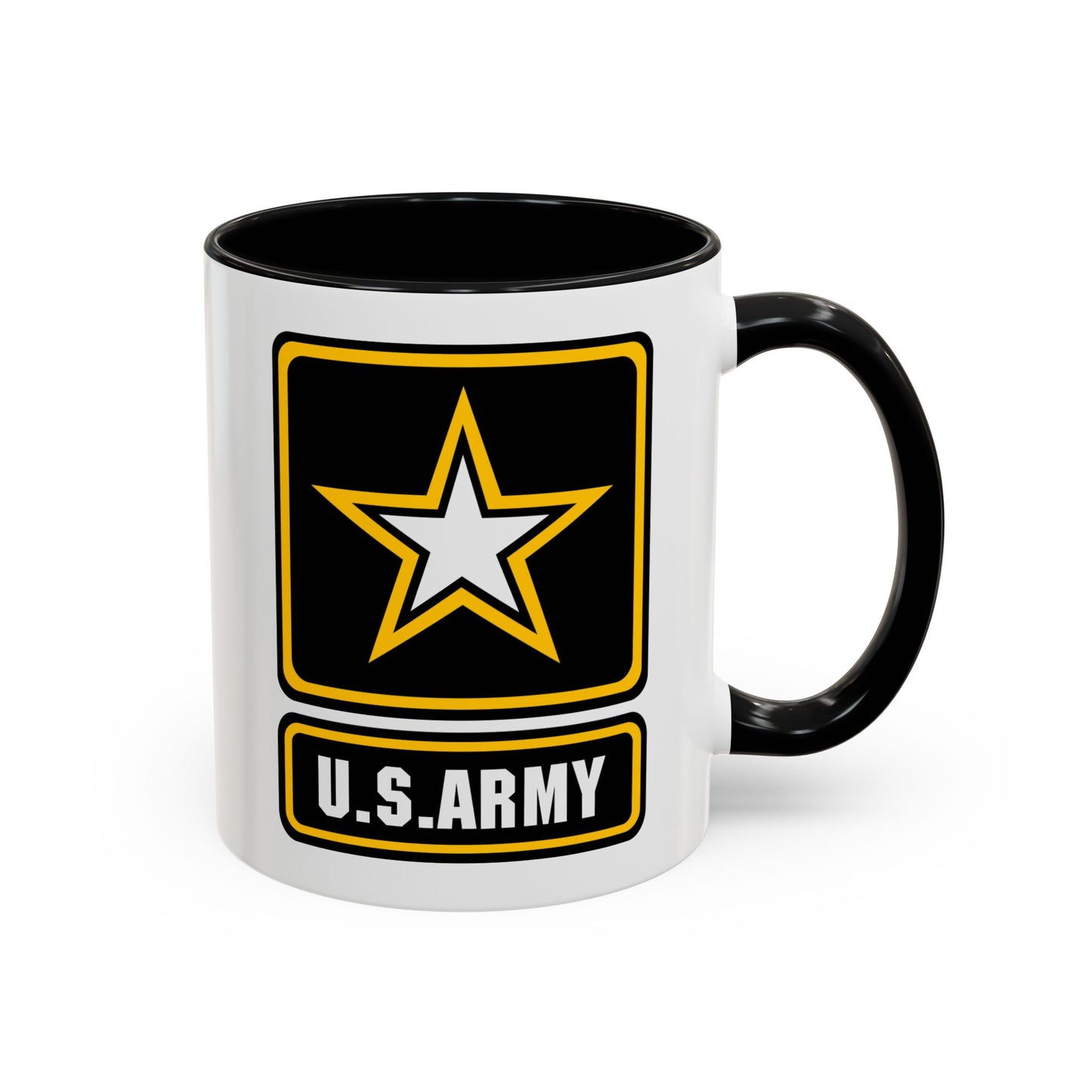 US Army Seal Coffee Mug - Double Sided Print, Black Accent White Ceramic, 11oz by TheGlassyLass.com