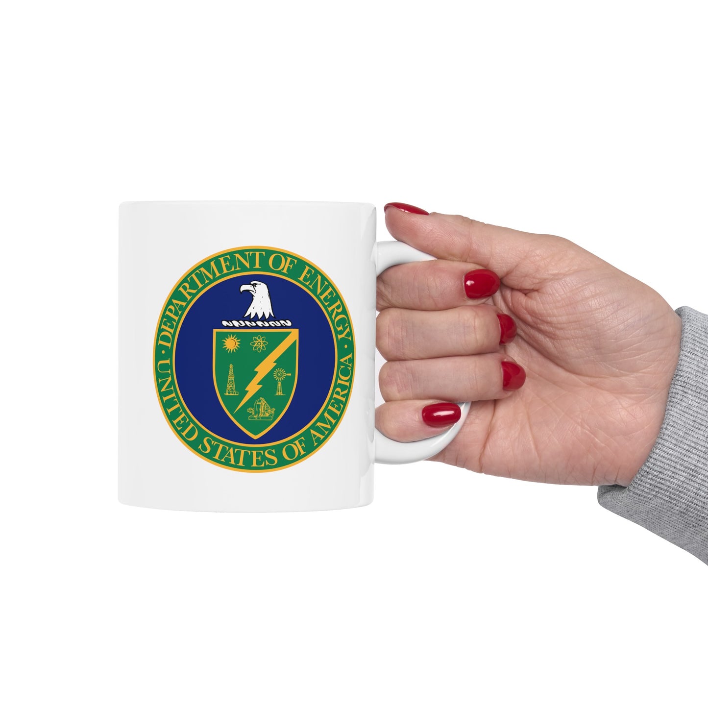 Department of Energy Coffee Mug - Double Sided White Ceramic 11oz by TheGlassyLass.com