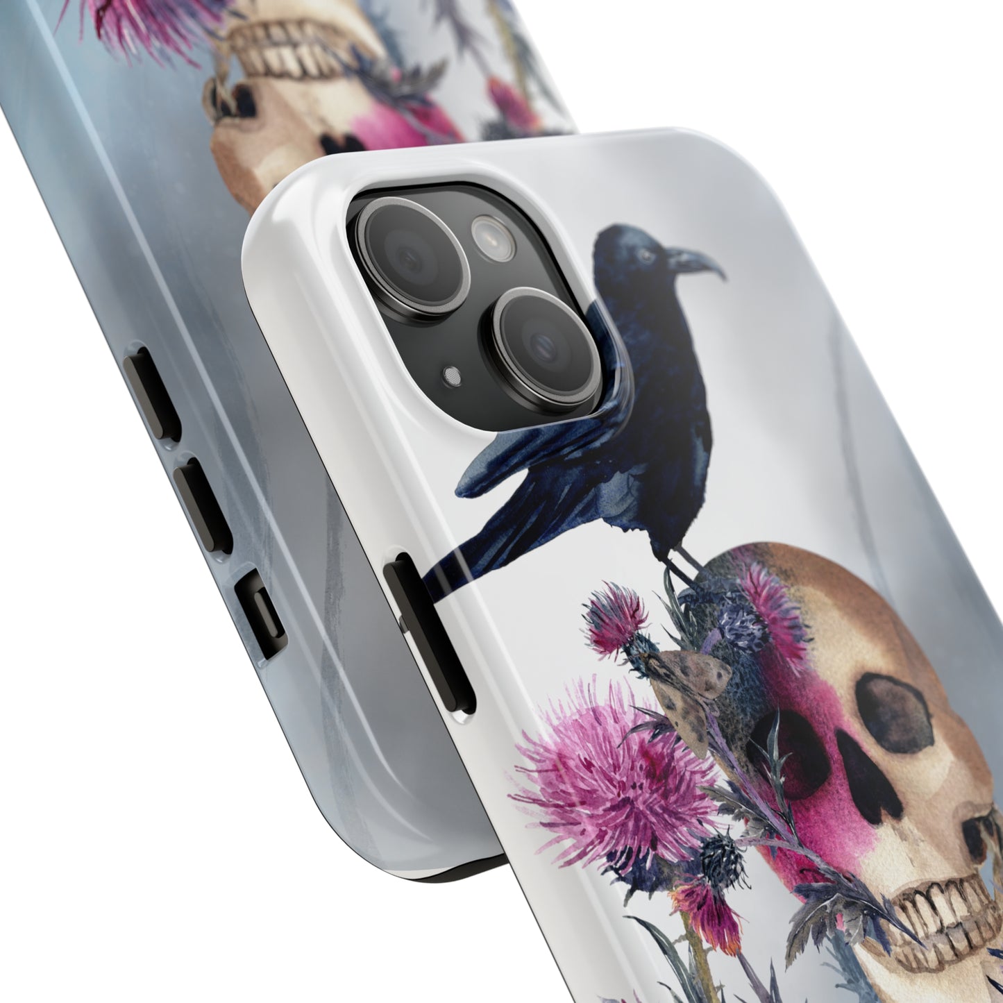 Quoth the Raven Skull: iPhone Tough Case Design - Wireless Charging - Superior Protection - Original Graphics by TheGlassyLass.com