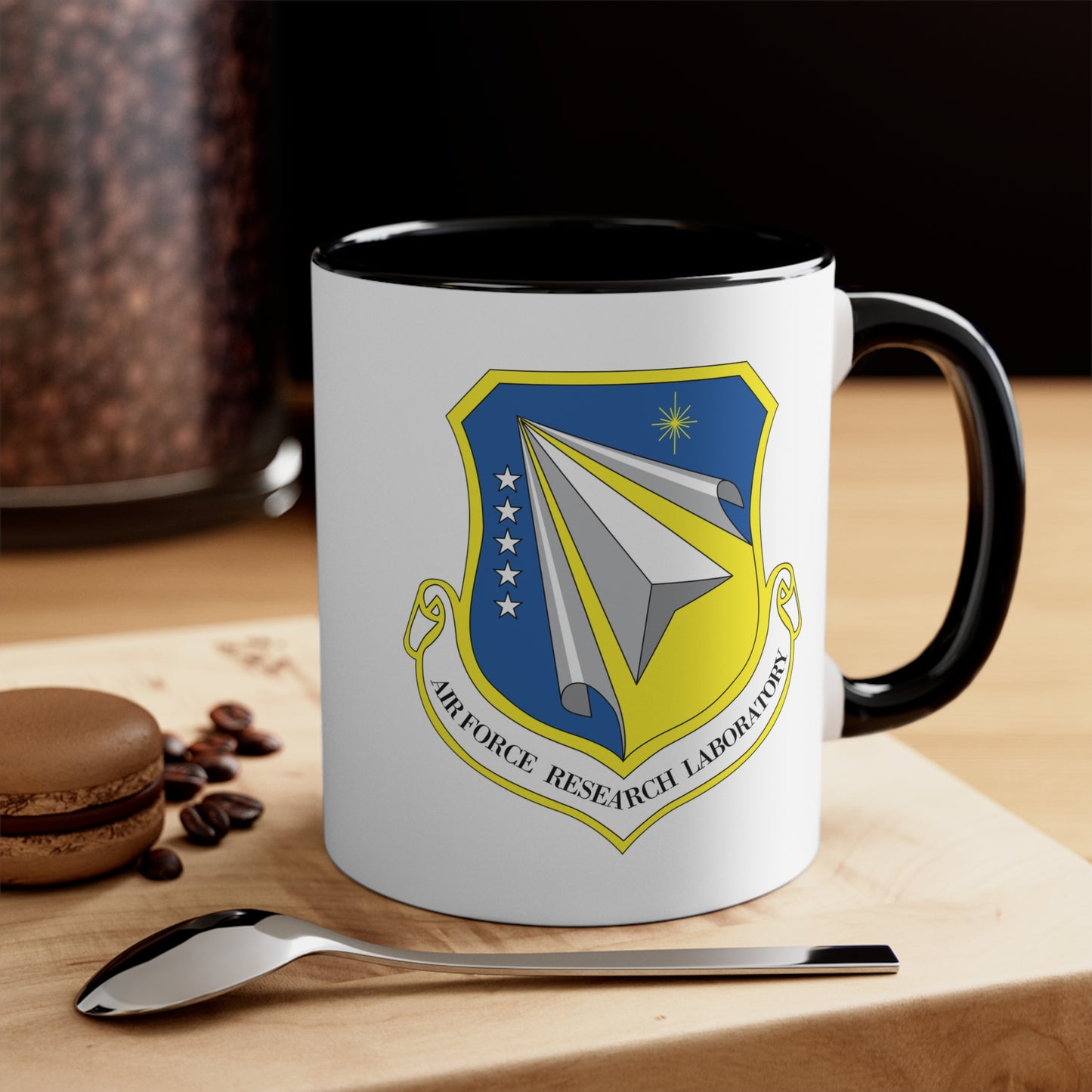 Air Force Research Laboratory - Double Sided Black Accent White Ceramic Coffee Mug 11oz by TheGlassyLass.com