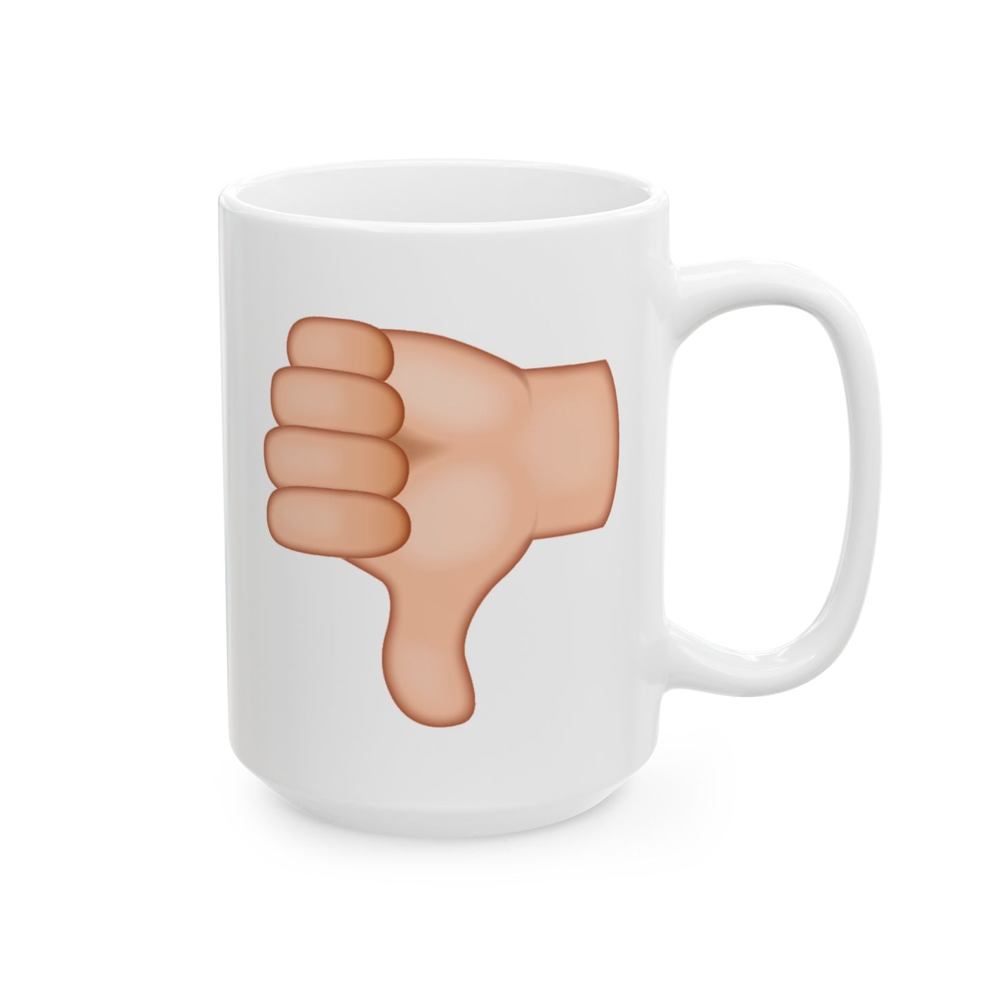 Thumb Up Thumb Down Coffee Mug - Double Sided White Ceramic 15oz by TheGlassyLass.com