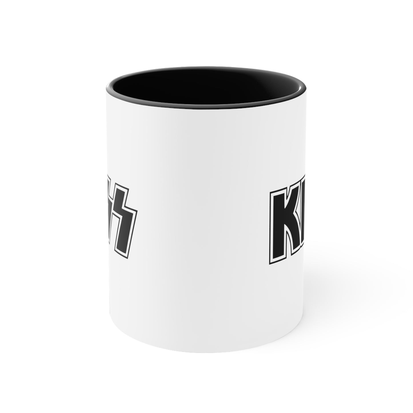 KISS Army Coffee Mug - Double Sided Black Accent White Ceramic 11oz by TheGlassyLass