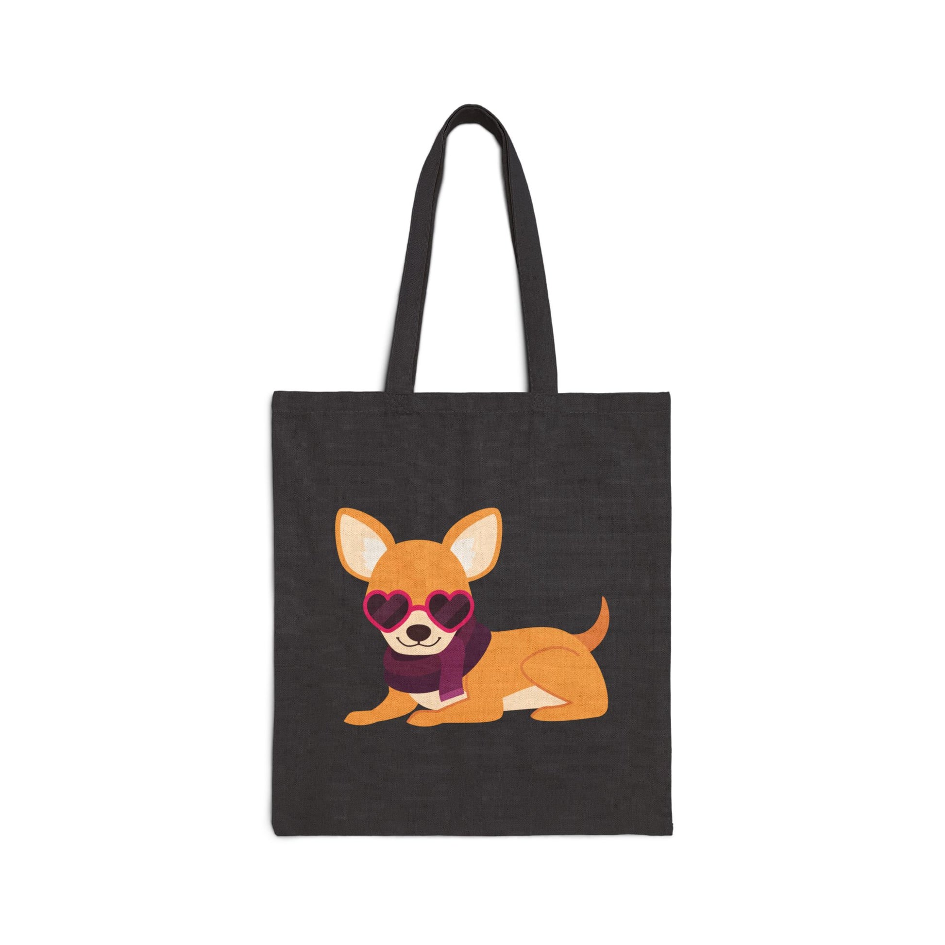 Fashionista Chihuahua Logo Tote Bag - Heavyweight 100% Cotton Canvas by TheGlassyLass.com