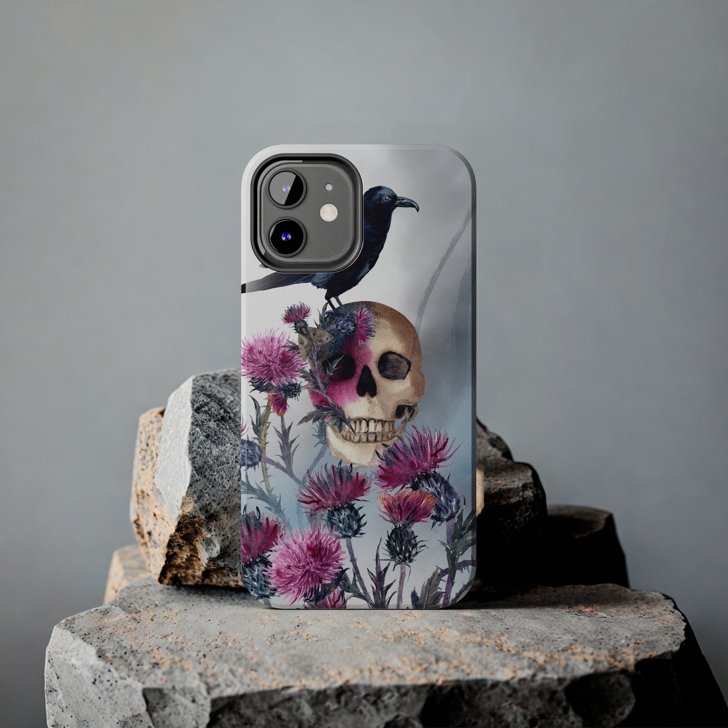 Quoth the Raven Skull: iPhone Tough Case Design - Wireless Charging - Superior Protection - Original Graphics by TheGlassyLass.com