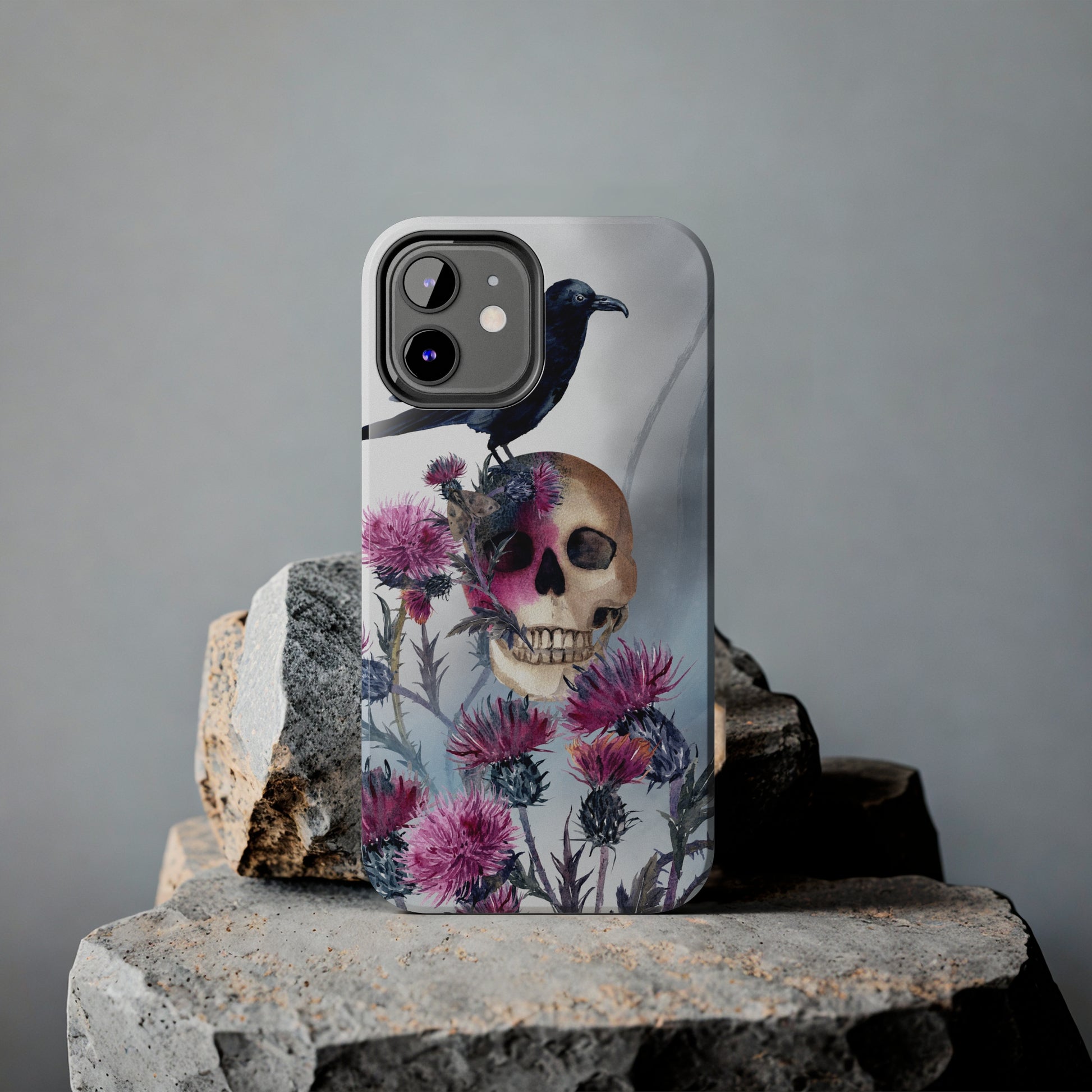 Quoth the Raven Skull: iPhone Tough Case Design - Wireless Charging - Superior Protection - Original Graphics by TheGlassyLass.com