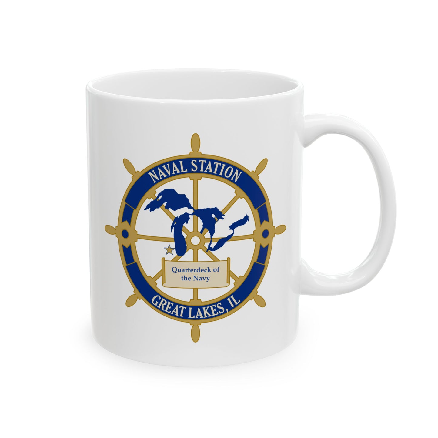 Naval Station Great Lakes Coffee Mug - Double Sided White Ceramic 11oz by TheGlassyLass.com