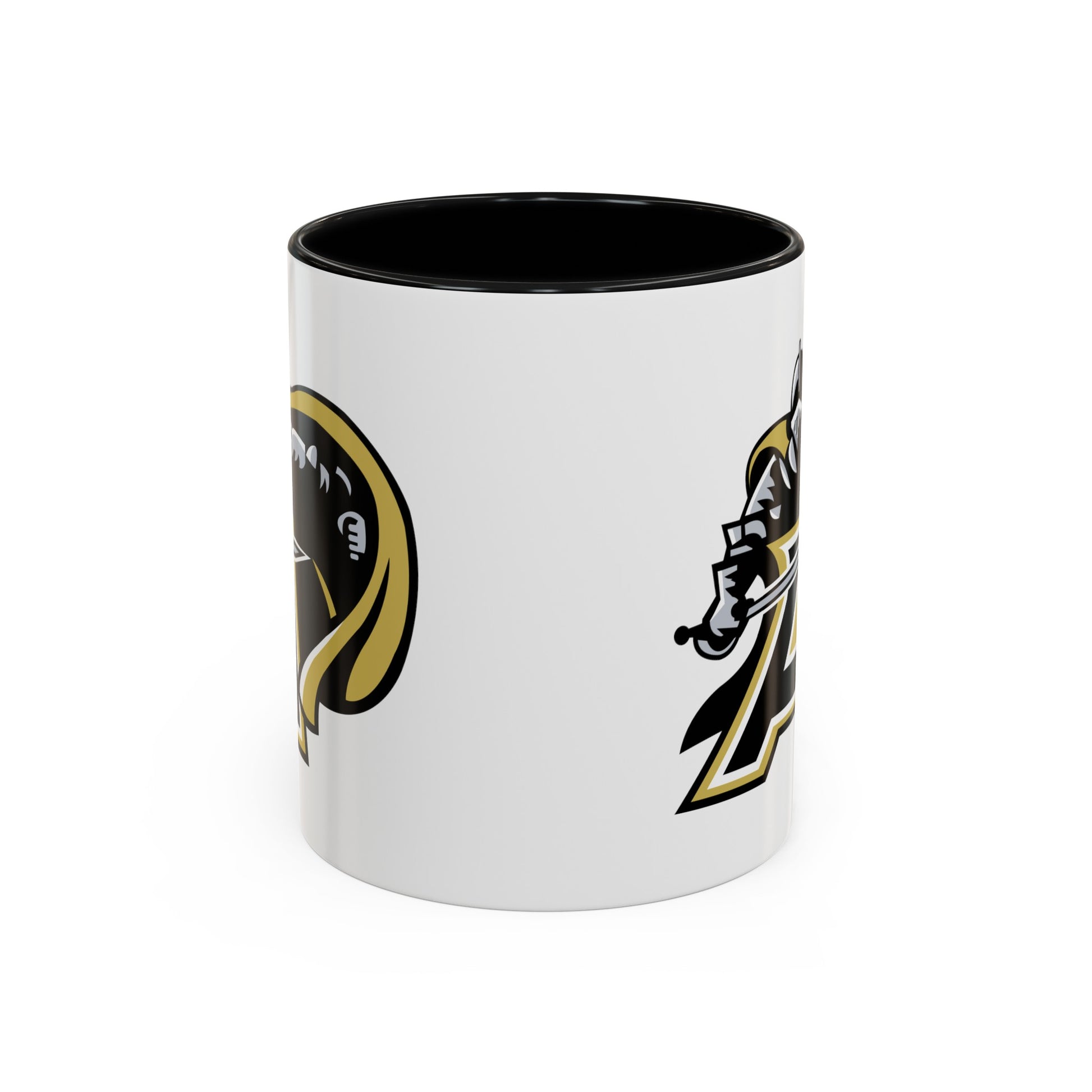 US Army Black Knights - Double Sided Black Accent White Ceramic Coffee Mug 11oz by TheGlassyLass.com